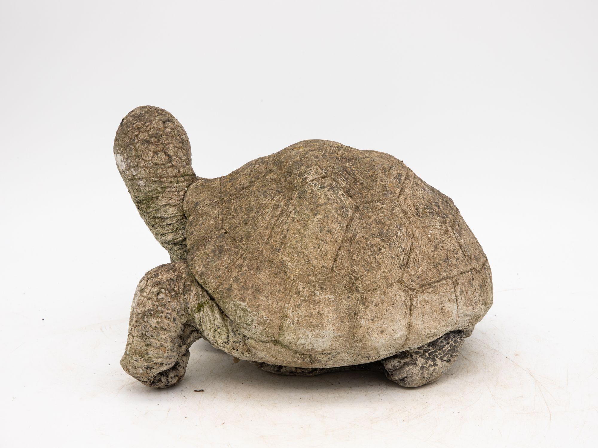 English Vintage Reconstituted Stone Tortoise or Turtle Garden Ornament For Sale