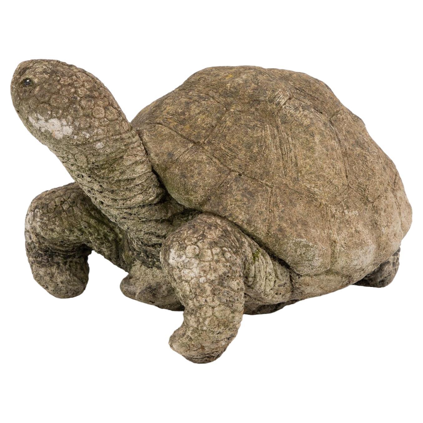 Vintage Reconstituted Stone Tortoise or Turtle Garden Ornament For Sale