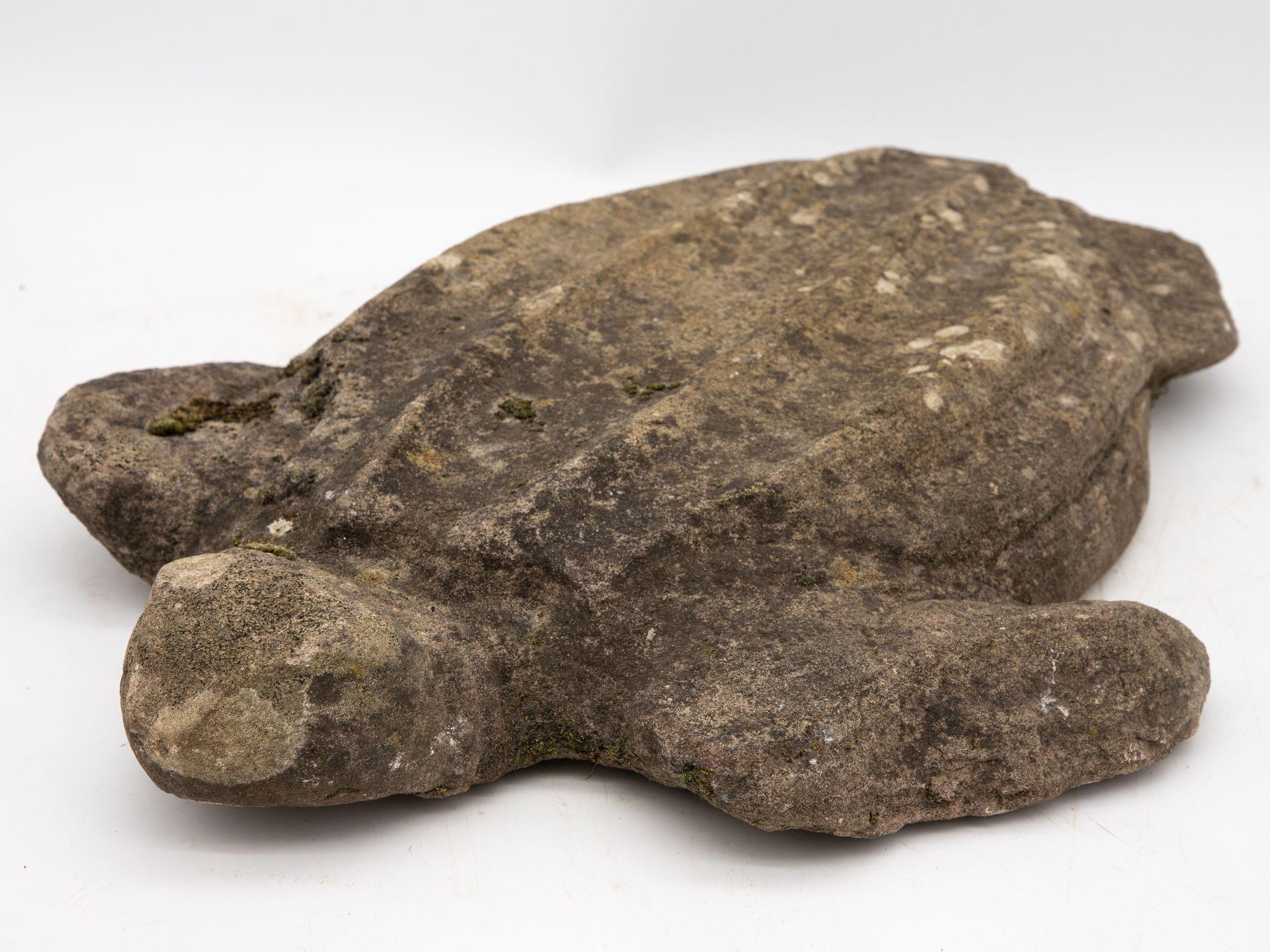 Vintage reconstituted Stone Schildkröten-Gartenornament aus Stein, England Mitte des 20. Jahrhunderts im Angebot 3