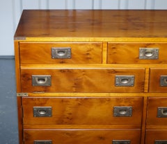 VINTAGE RECORD PLAYER CABINET HIDDEN INSIDE MILITARY CAMPAiGN CHEST OF DRAWERS