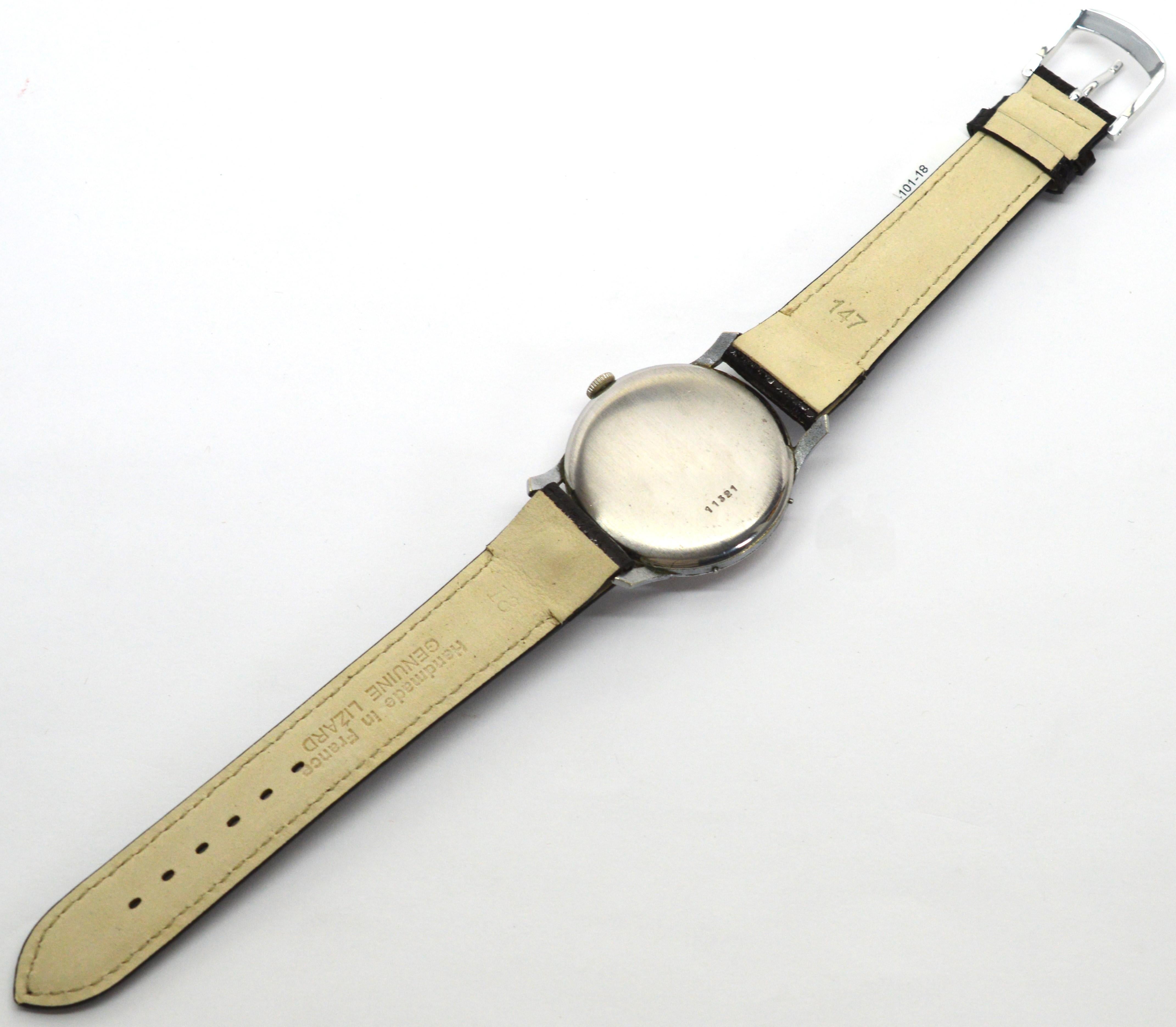 Men's Vintage Record Watch Co. Moonphase Wrist Watch For Sale