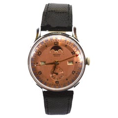 Vintage Record Watch Co. Reloj de pulsera con fases lunares