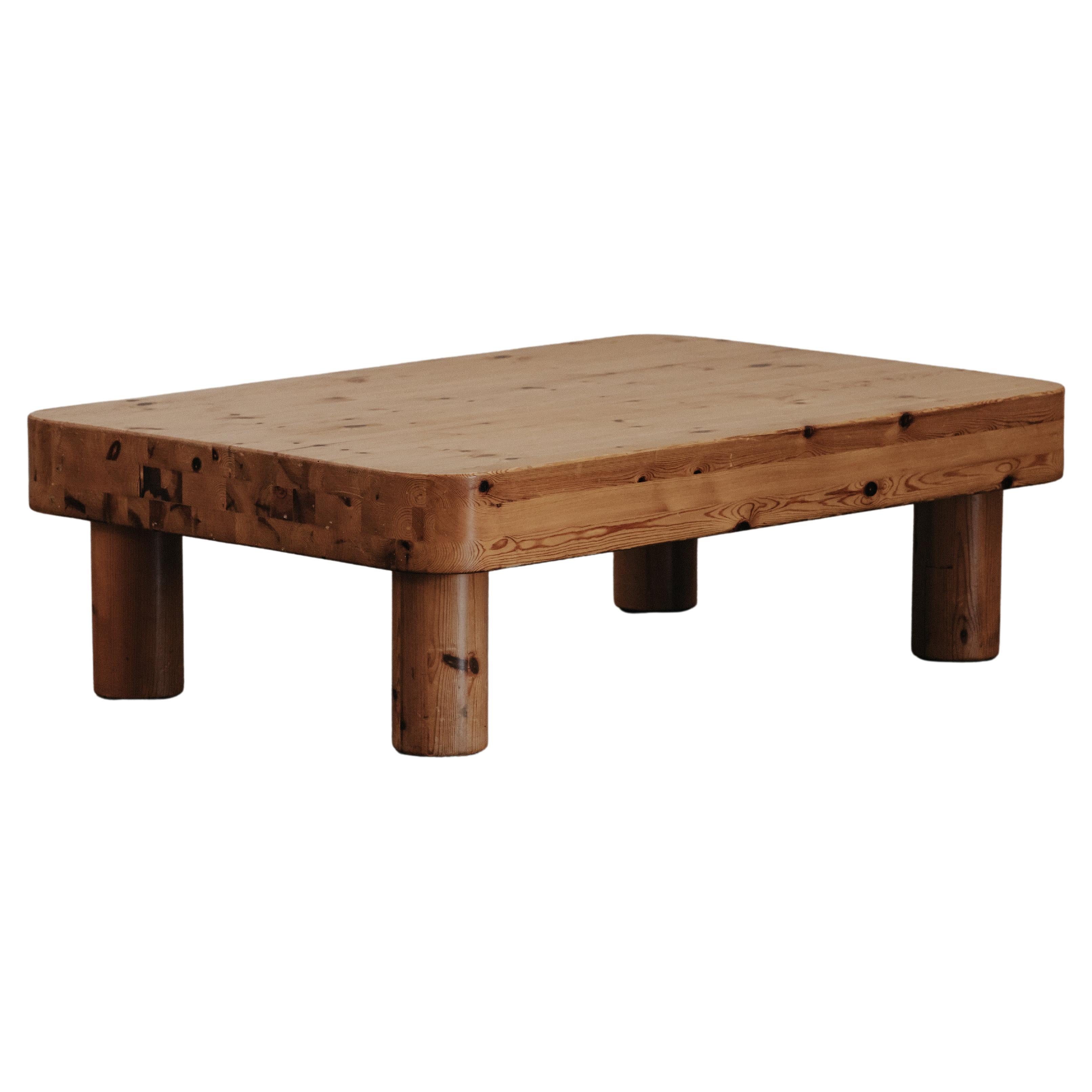 Vintage Rectangle Pine Coffee Table From France, Circa 1960