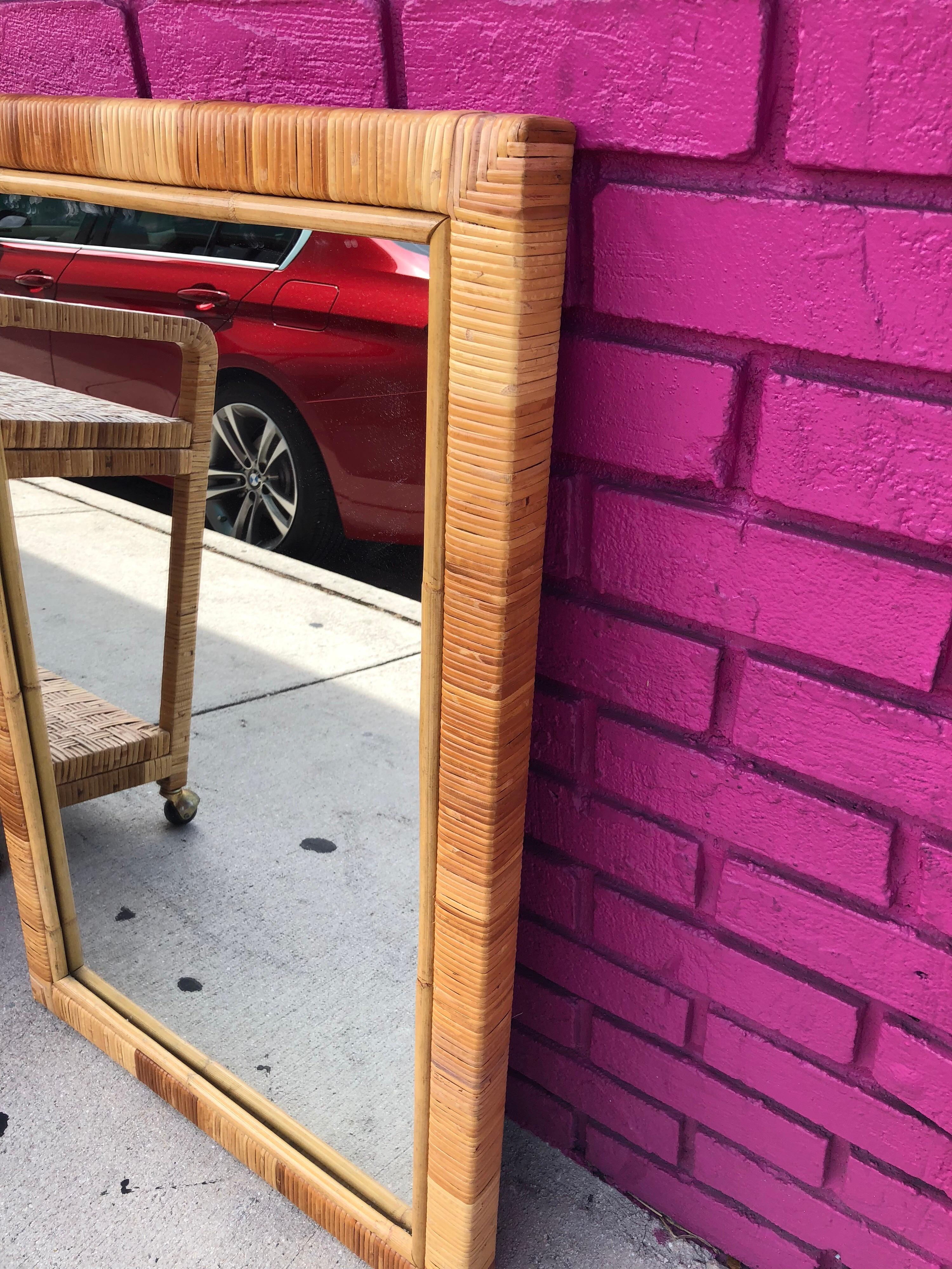 bamboo rectangle mirror