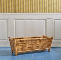 Vintage Rectangular Bamboo Flower Planter, France, 1960's