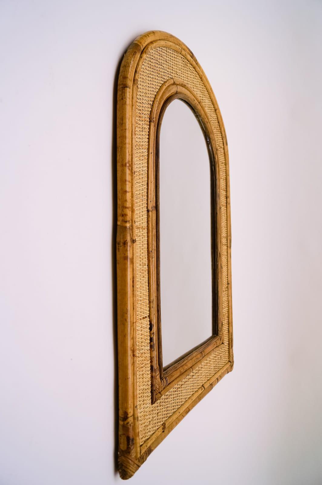 vintage bamboo mirror