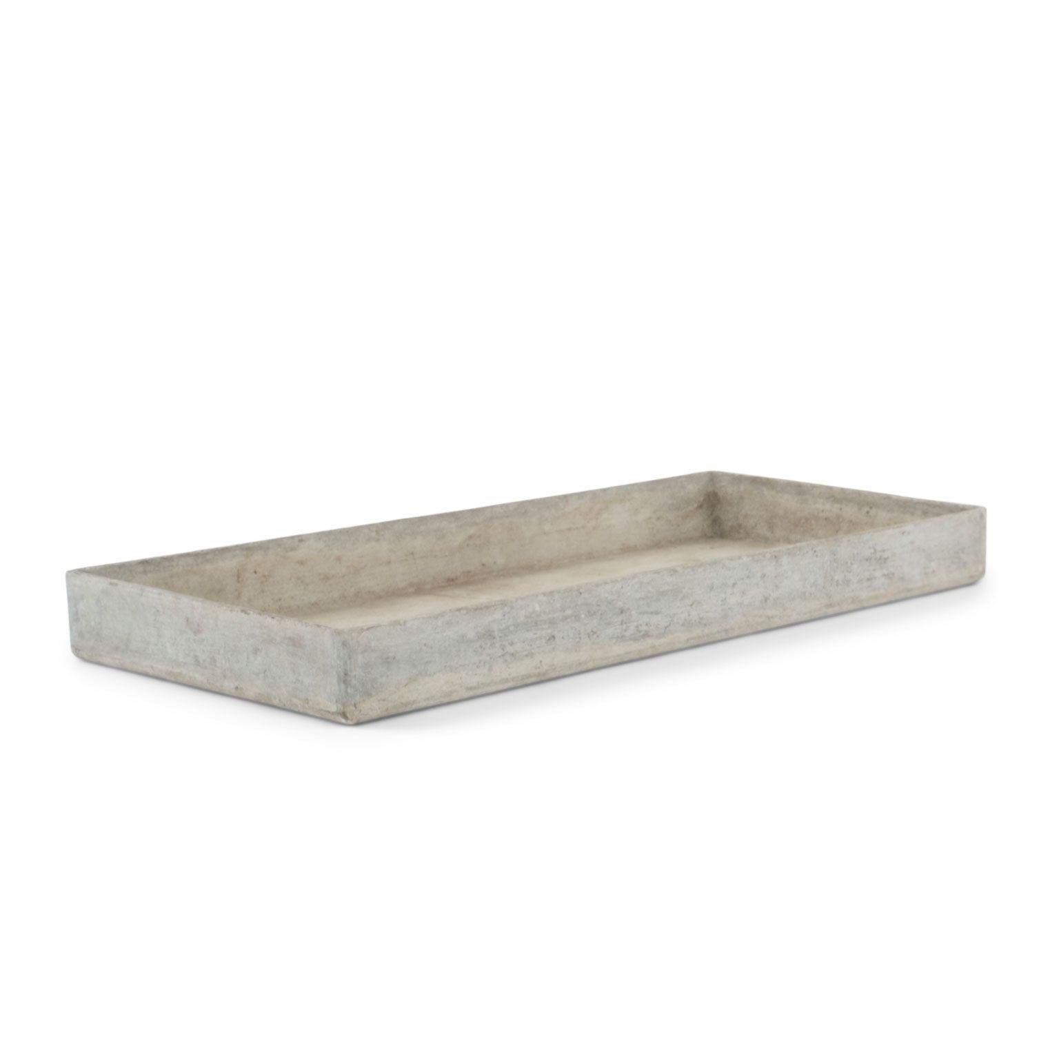 Vintage rectangular cement tray circa 1960-1979. Two trays available. Sold individually and priced $1,600 each.