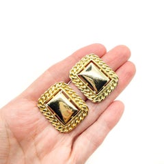 Vintage Rectangular Chain Earrings 1980s