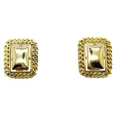 Vintage Rectangular Chain Earrings 1980s