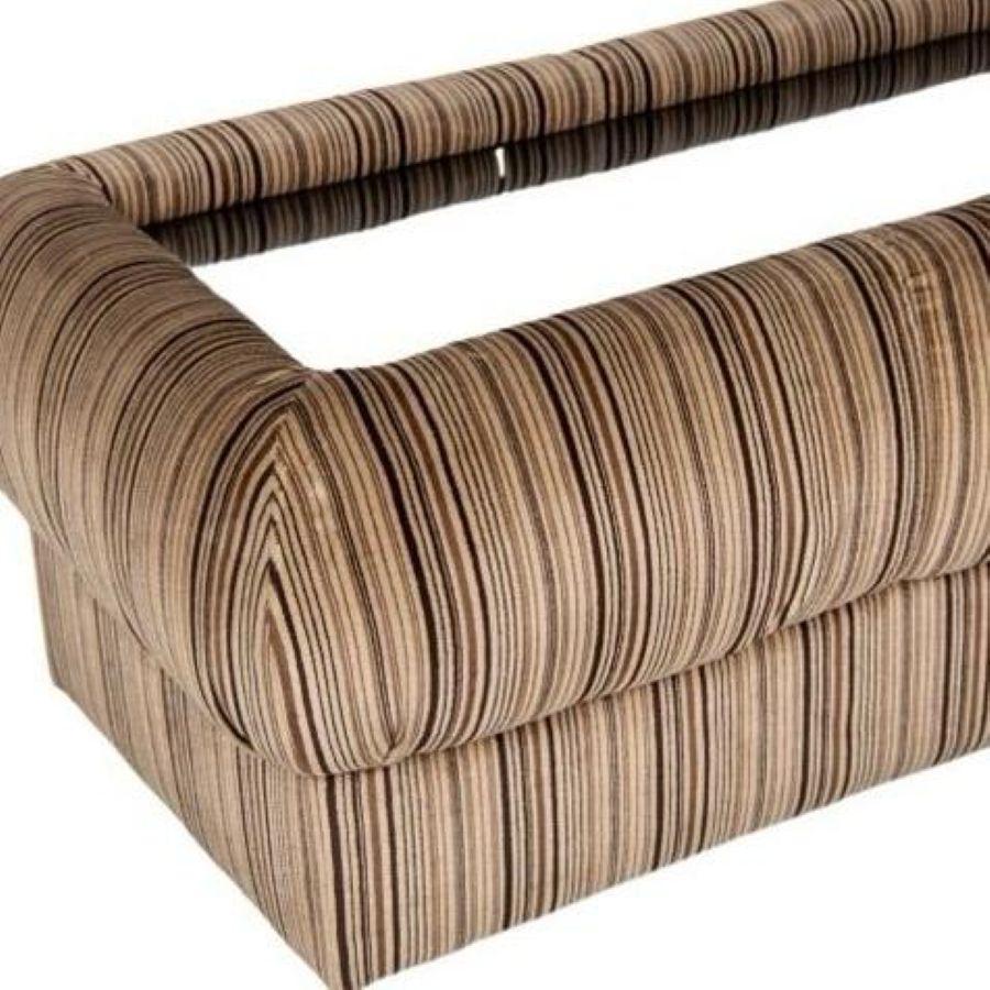 Rechteckiger Vintage-Couchtisch aus Samt und Rauchglas, Italien 1970 1