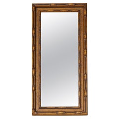 VINTAGE RECTANGULAR FAUX BAMBOO WALL HANGING MiRROR
