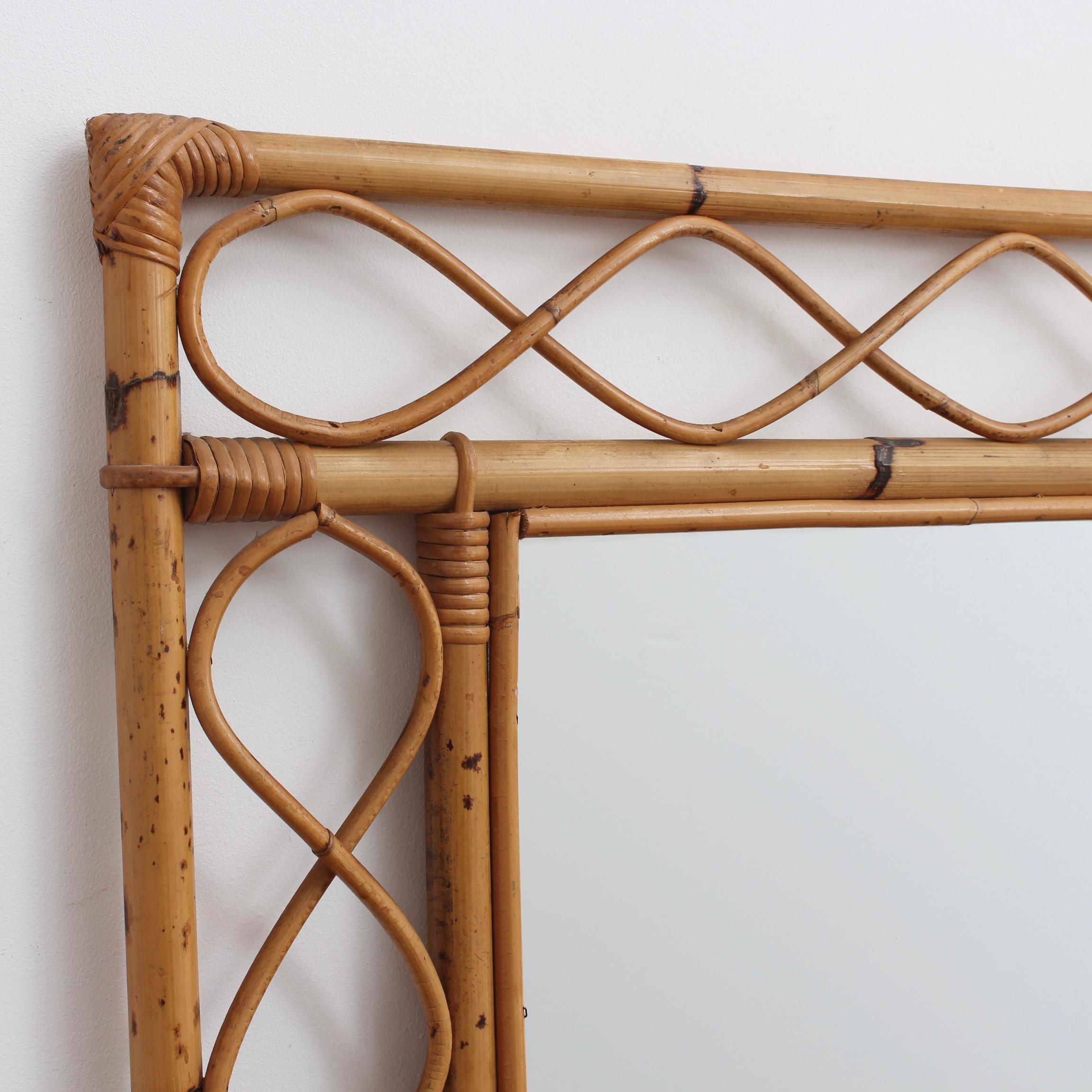 rectangle rattan mirror