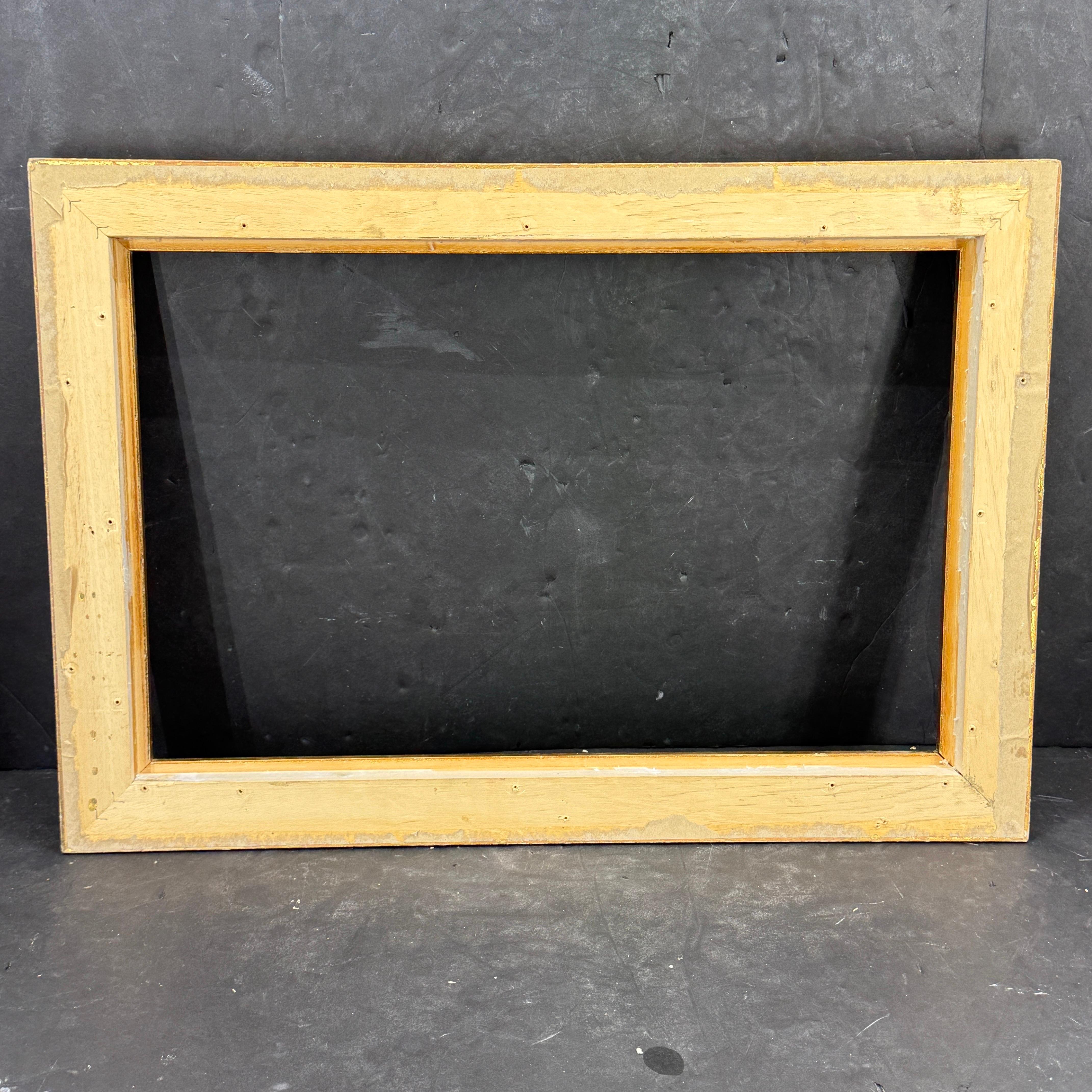 Cornice rettangolare d'epoca in legno dorato e dipinto in vendita 6