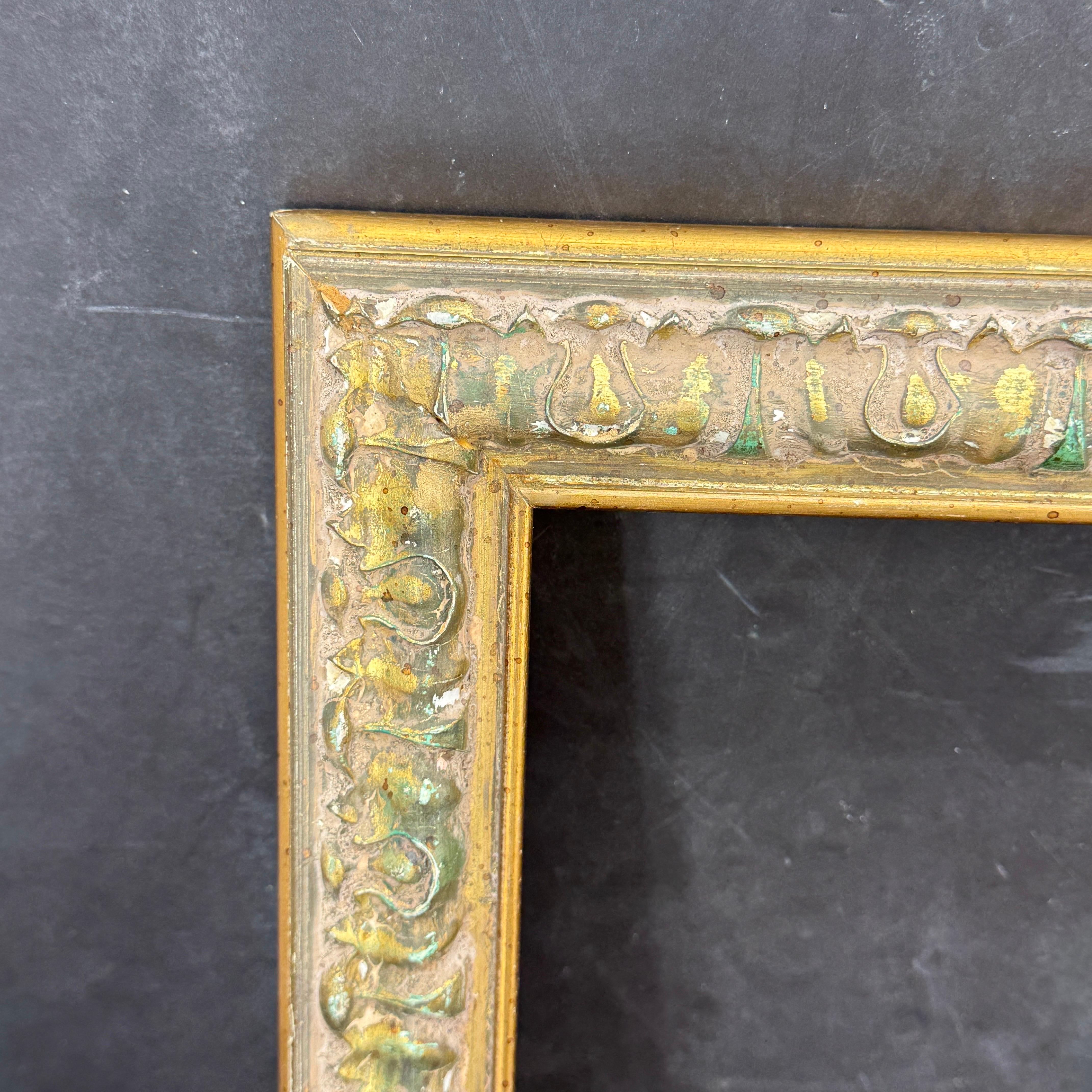 Dorato Cornice rettangolare d'epoca in legno dorato e dipinto in vendita