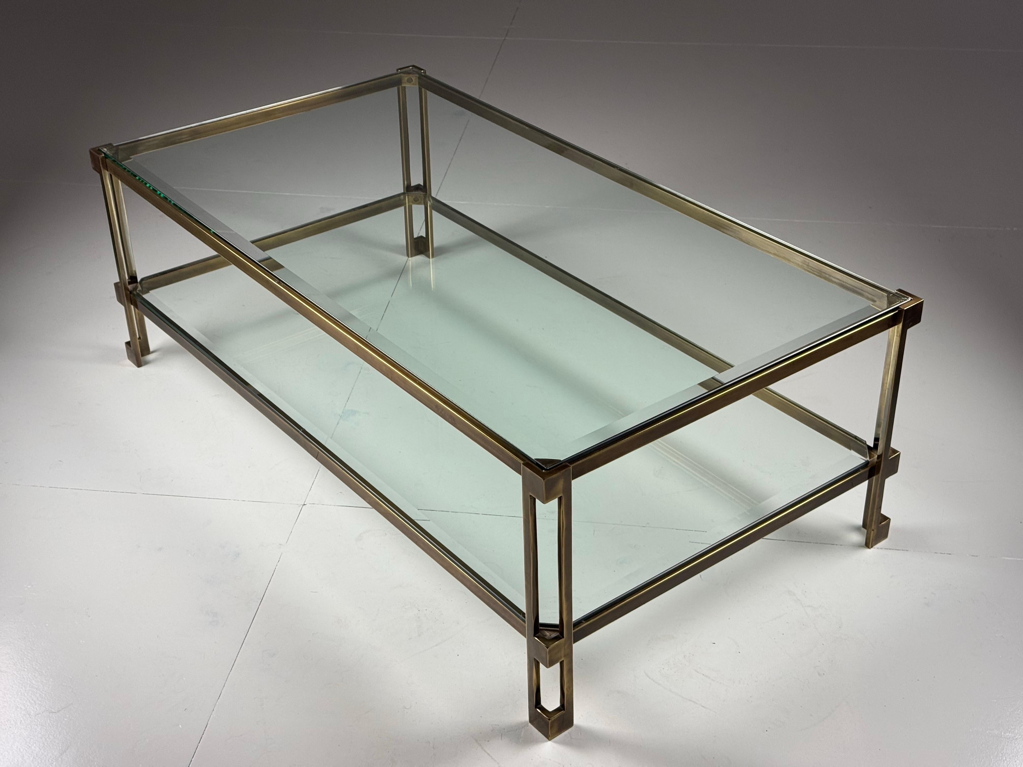Vintage Rectangular Glass Coffee Table For Sale 5