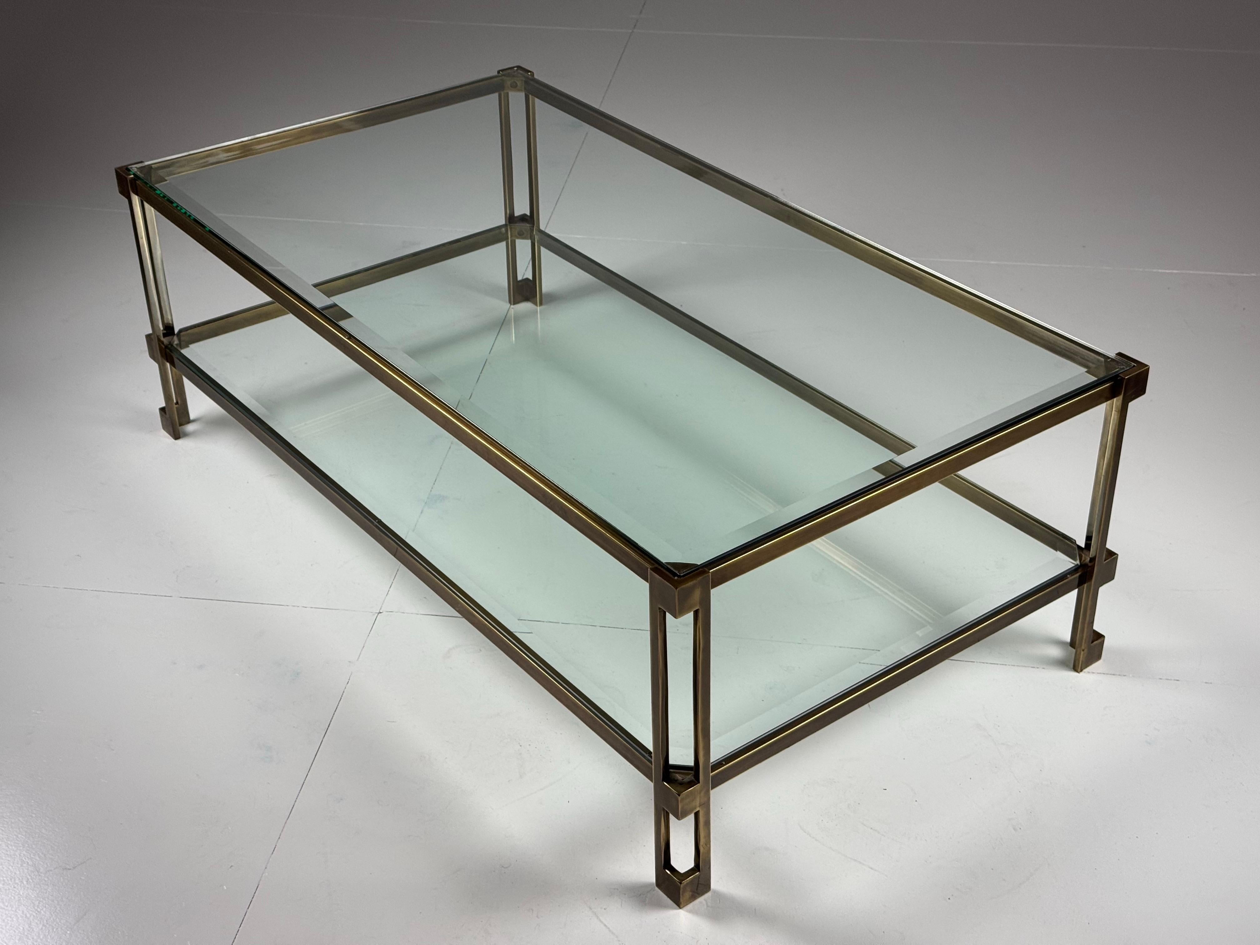 Vintage Rectangular Glass Coffee Table For Sale 6