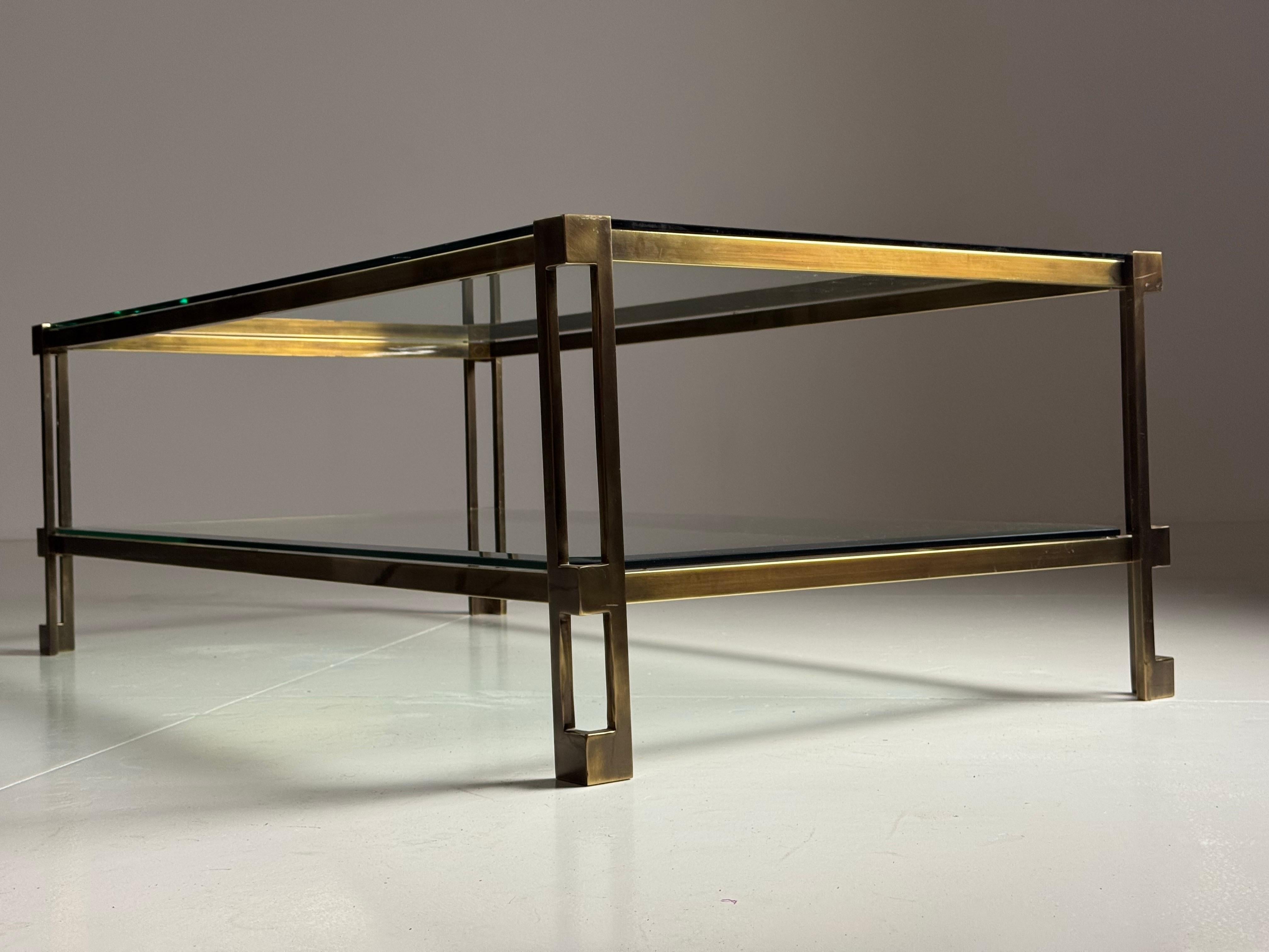 Vintage Rectangular Glass Coffee Table For Sale 8