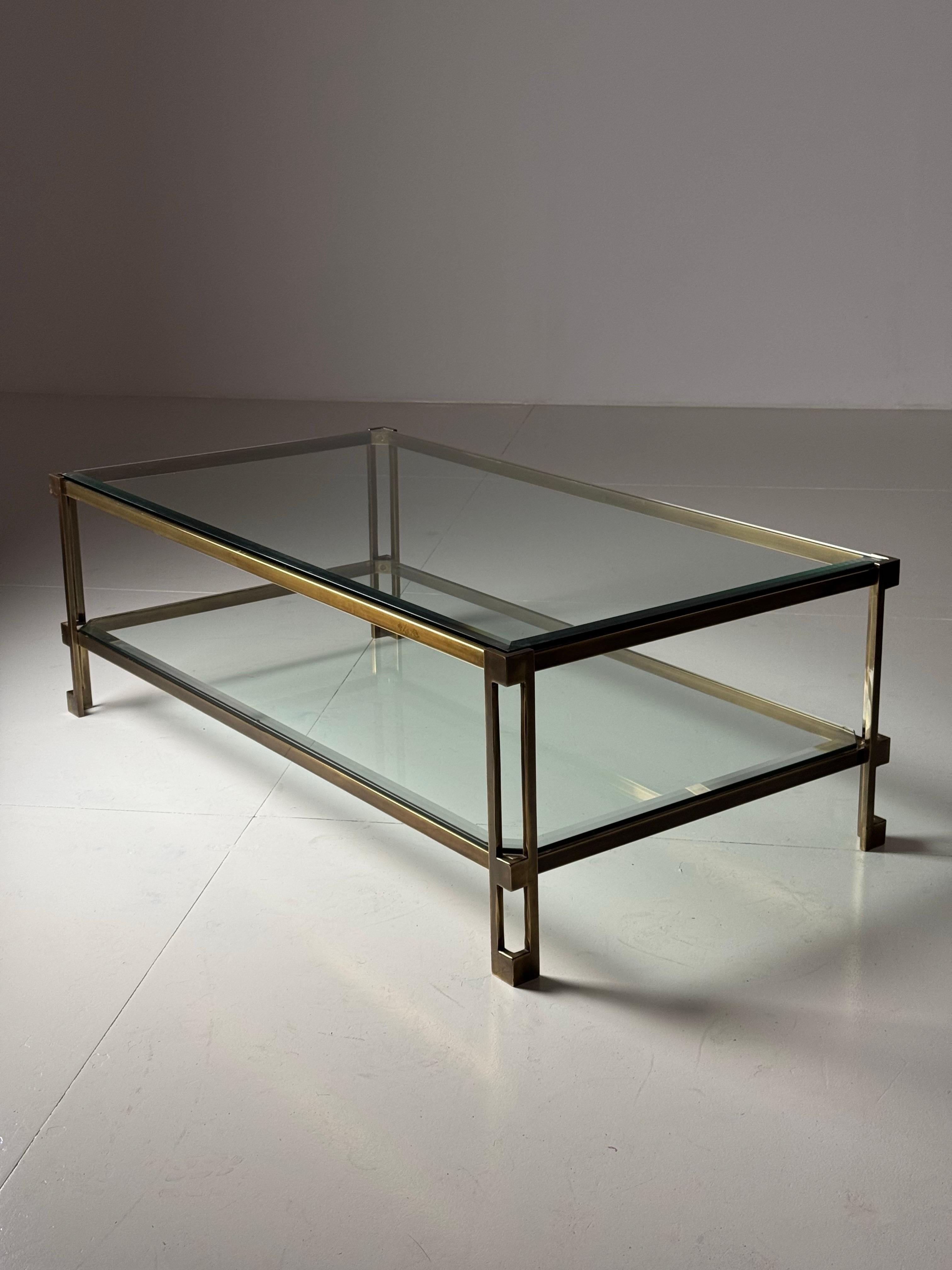 Vintage Rectangular Glass Coffee Table For Sale 9