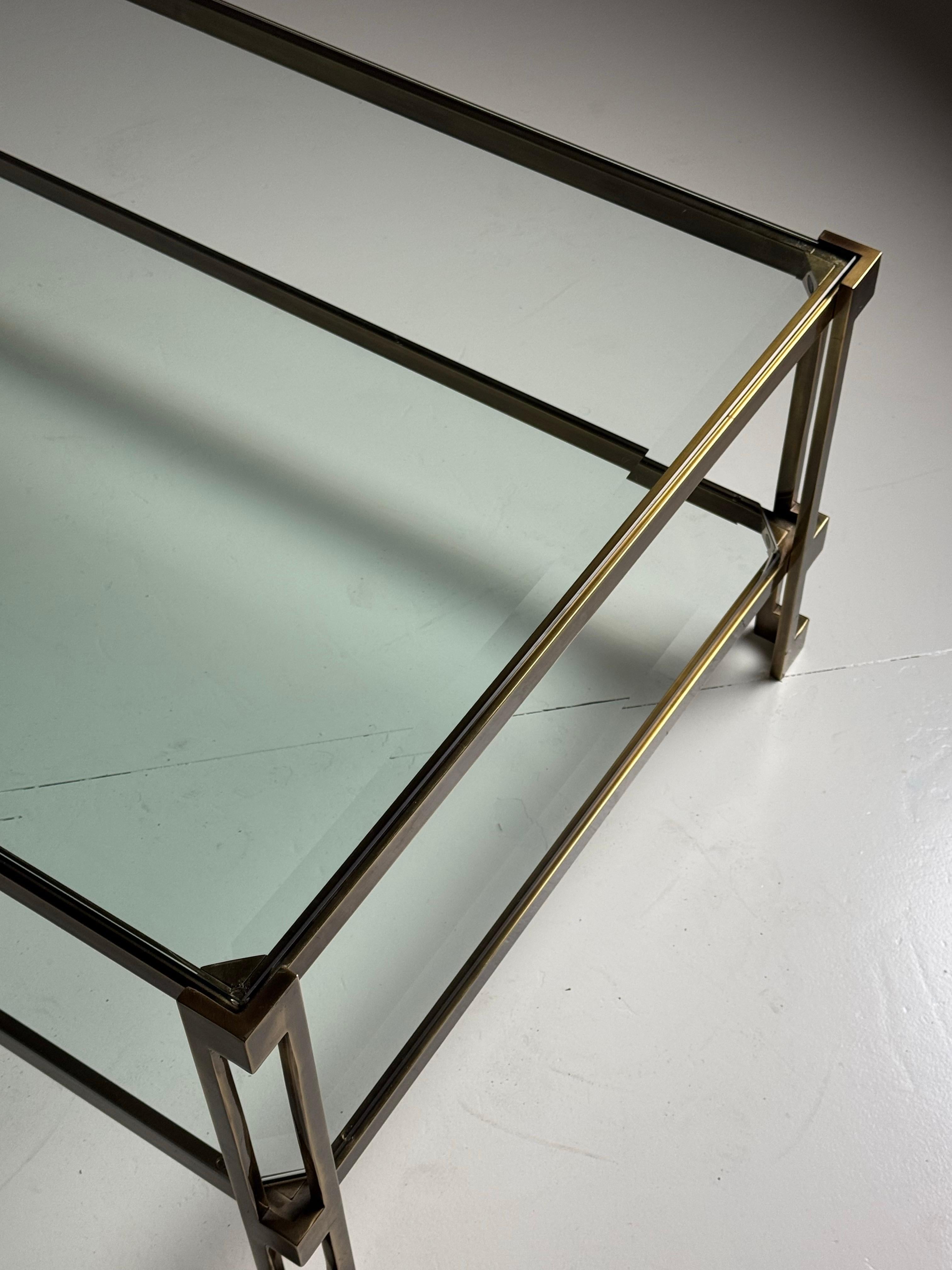 Vintage Rectangular Glass Coffee Table For Sale 10