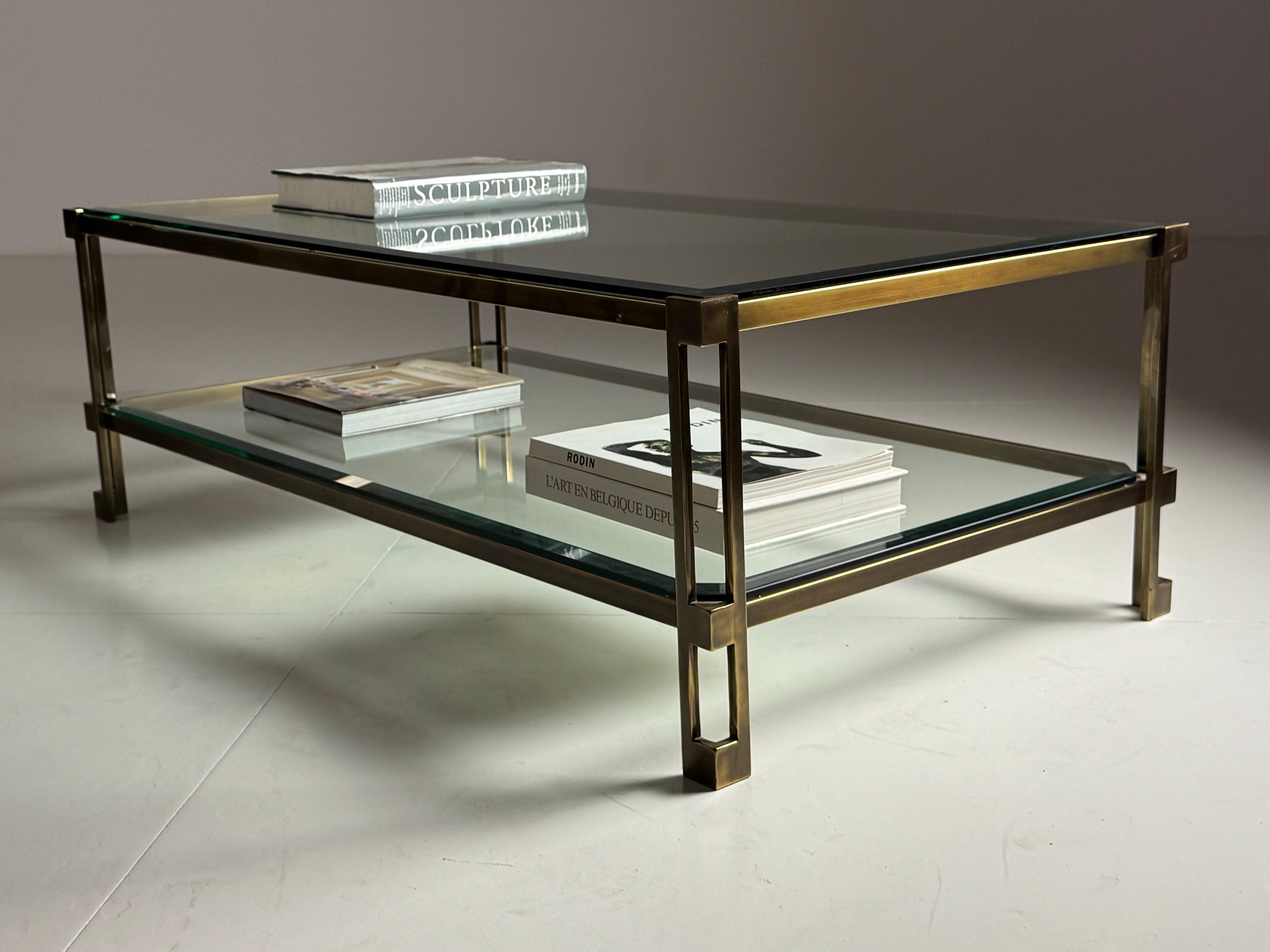 Vintage Rectangular Glass Coffee Table For Sale 11