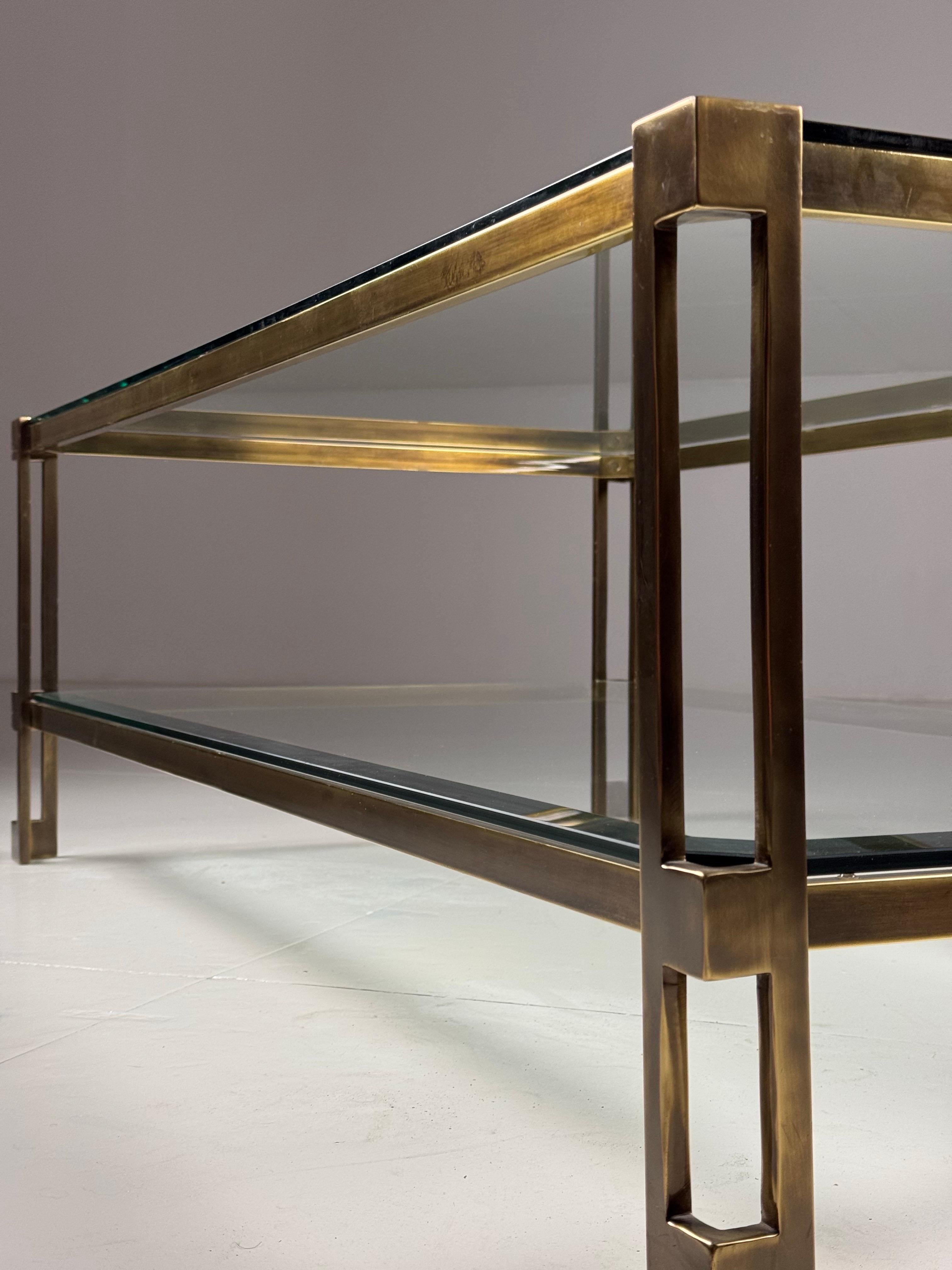 Vintage Rectangular Glass Coffee Table For Sale 13