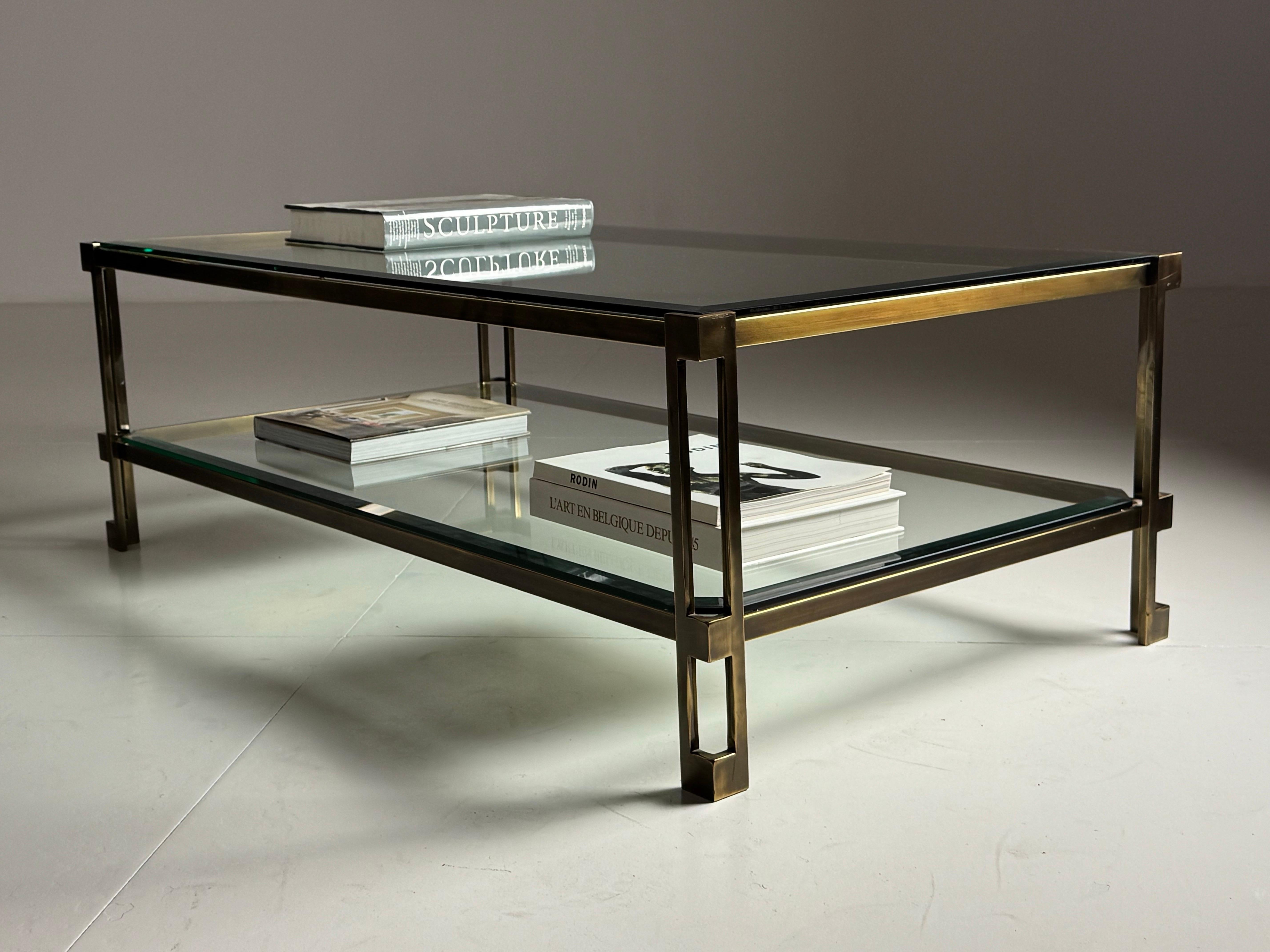 Vintage Rectangular Glass Coffee Table For Sale 14