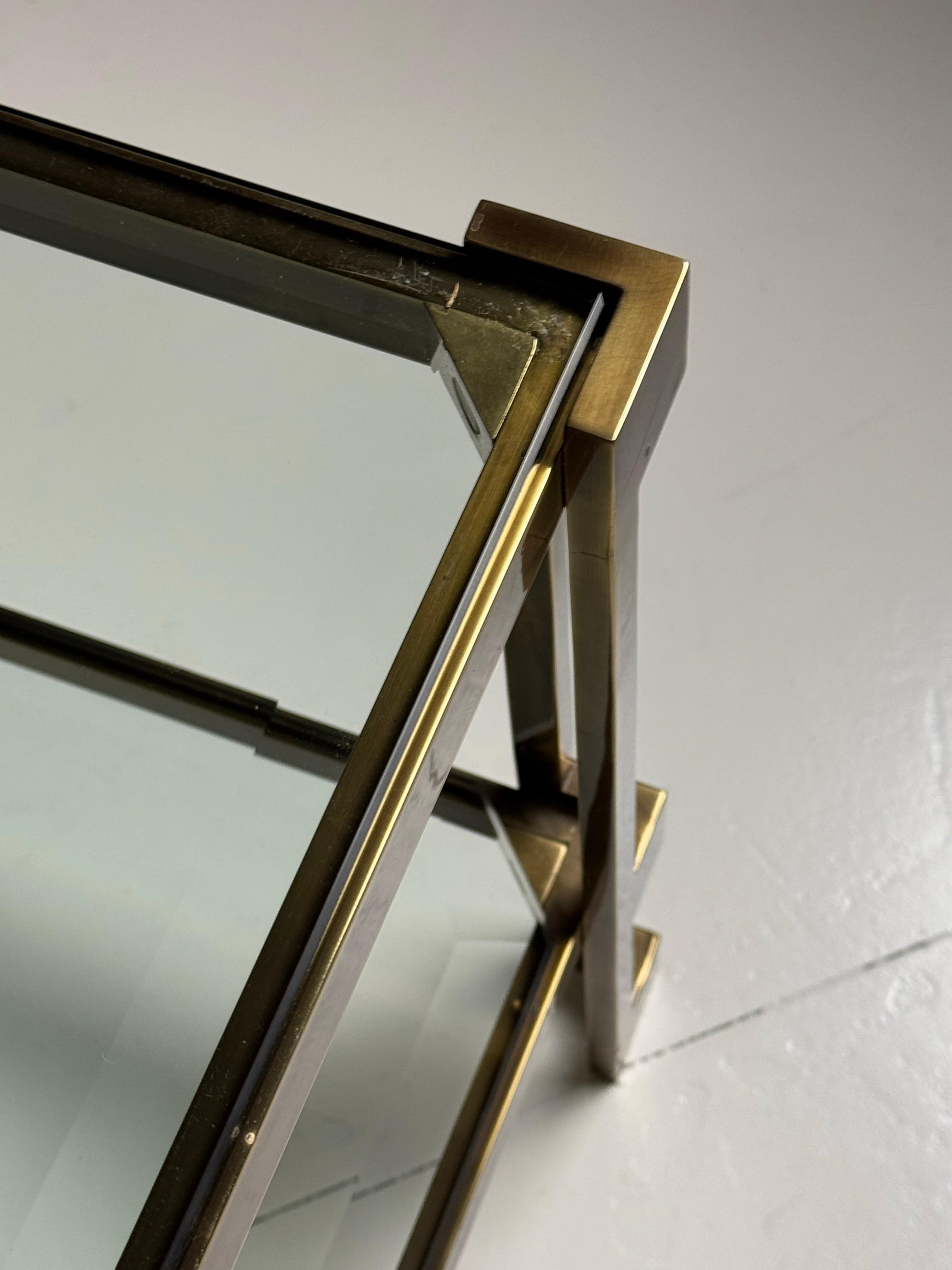20th Century Vintage Rectangular Glass Coffee Table For Sale