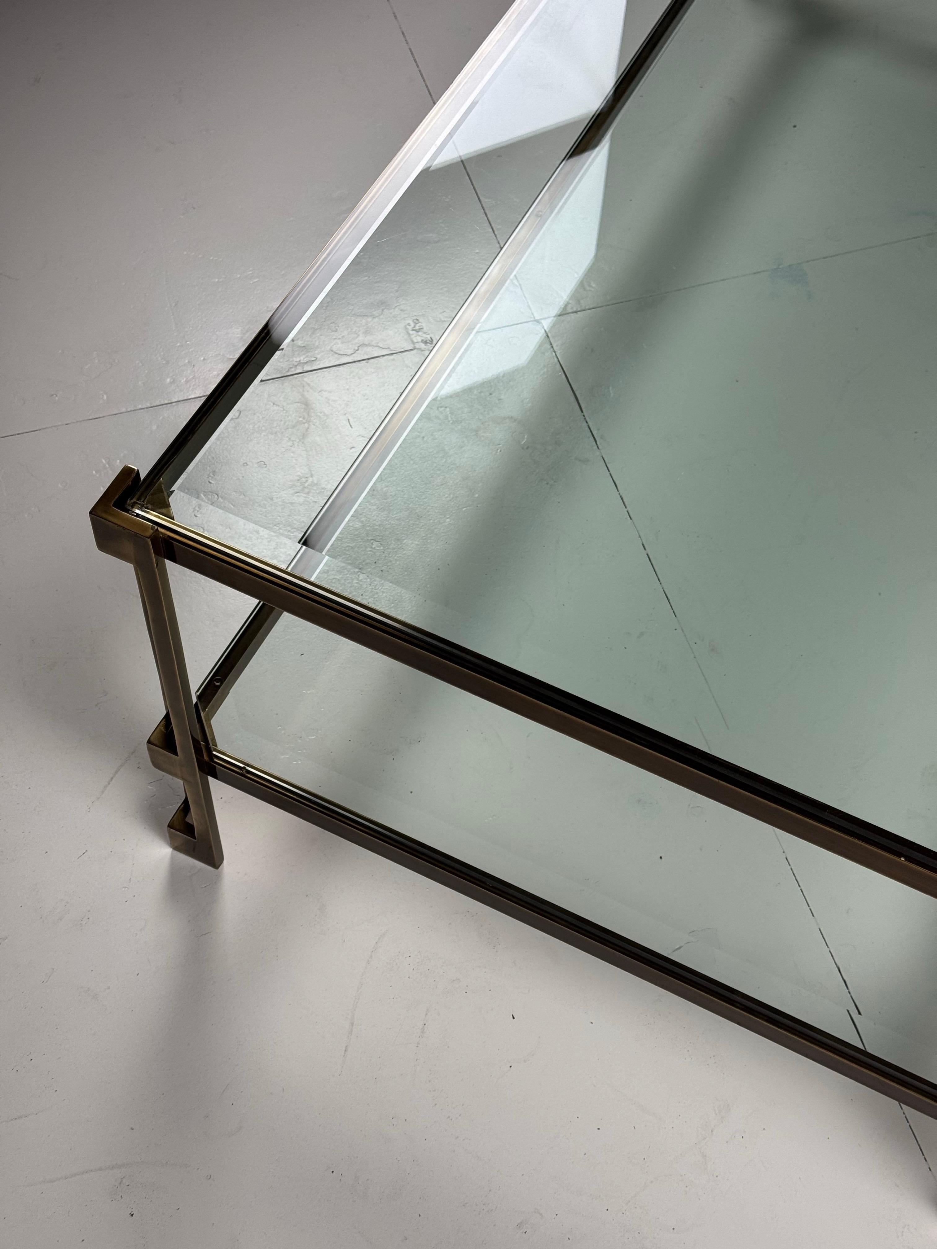 Vintage Rectangular Glass Coffee Table For Sale 2