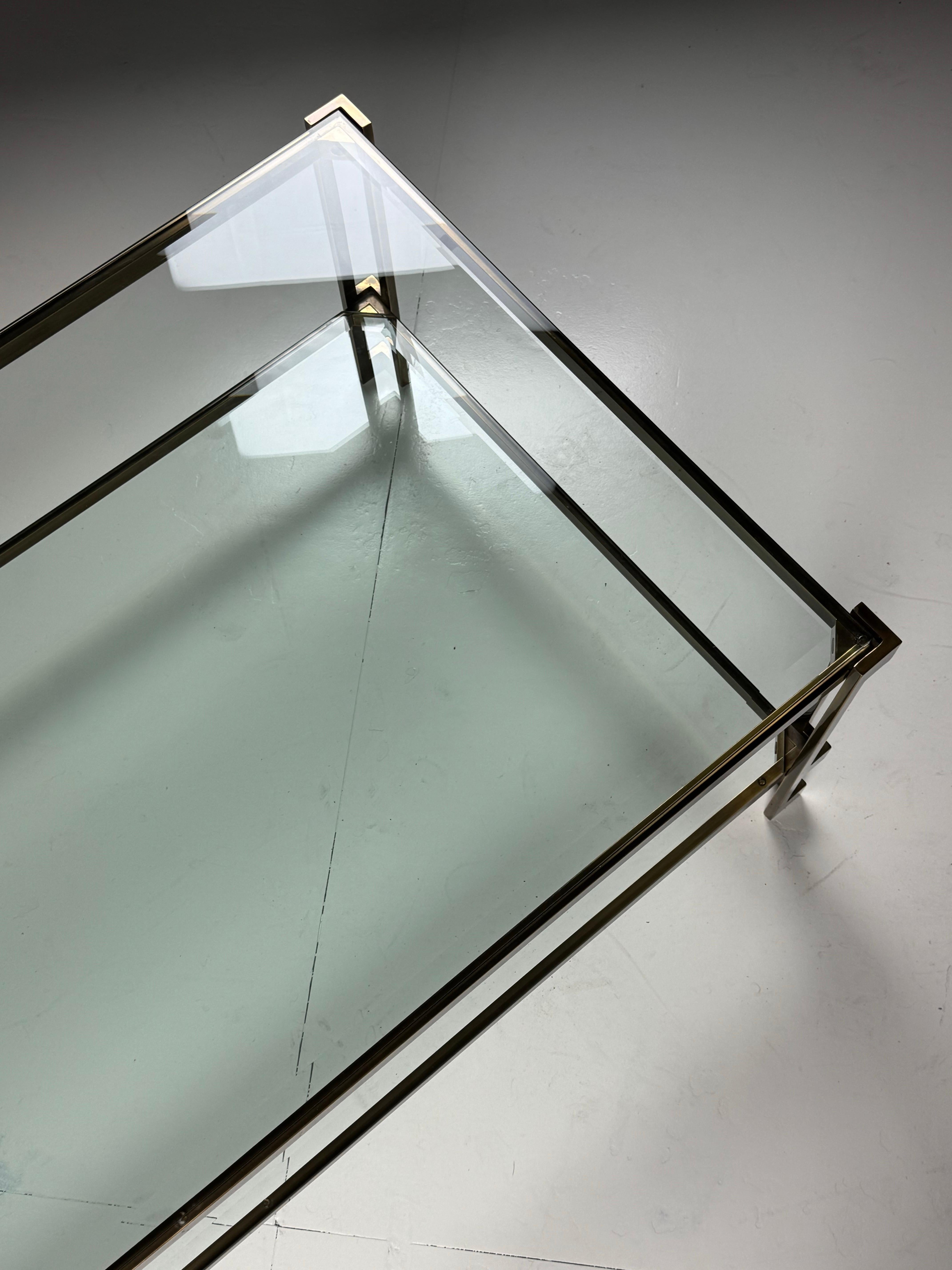 Vintage Rectangular Glass Coffee Table For Sale 3