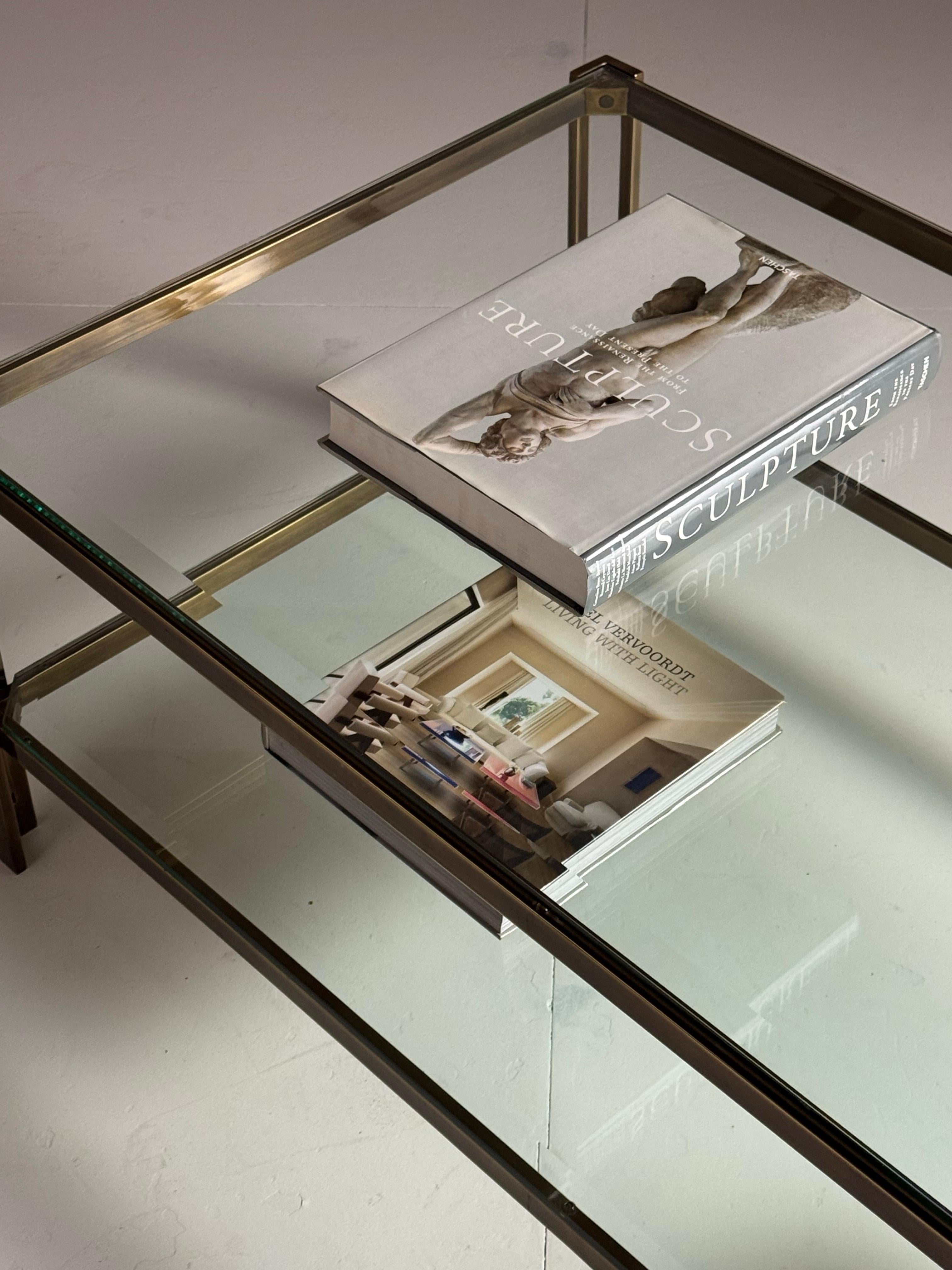 Vintage Rectangular Glass Coffee Table For Sale 4