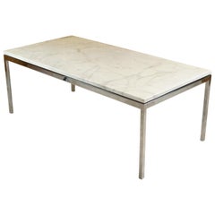 Vintage Rectangular Marble Coffee Table by Florence Knoll, 1960s Midcentury