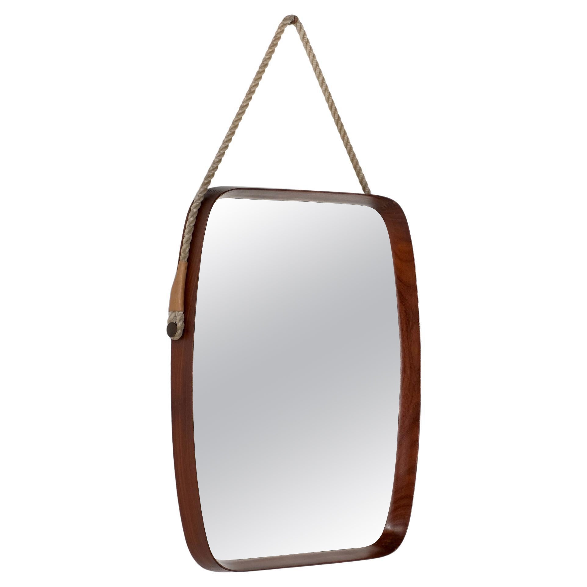 Vintage rectangular mirror in wood, Italy 1960s.