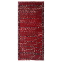 Vintage Rectangular Red Moroccan Wool Rug