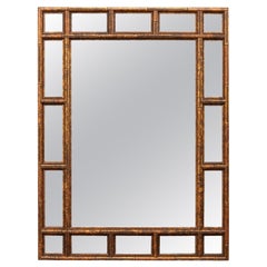 Vintage Rectangular-Shaped Mirror with Faux Bamboo Surround, Approx. 3' x 4'