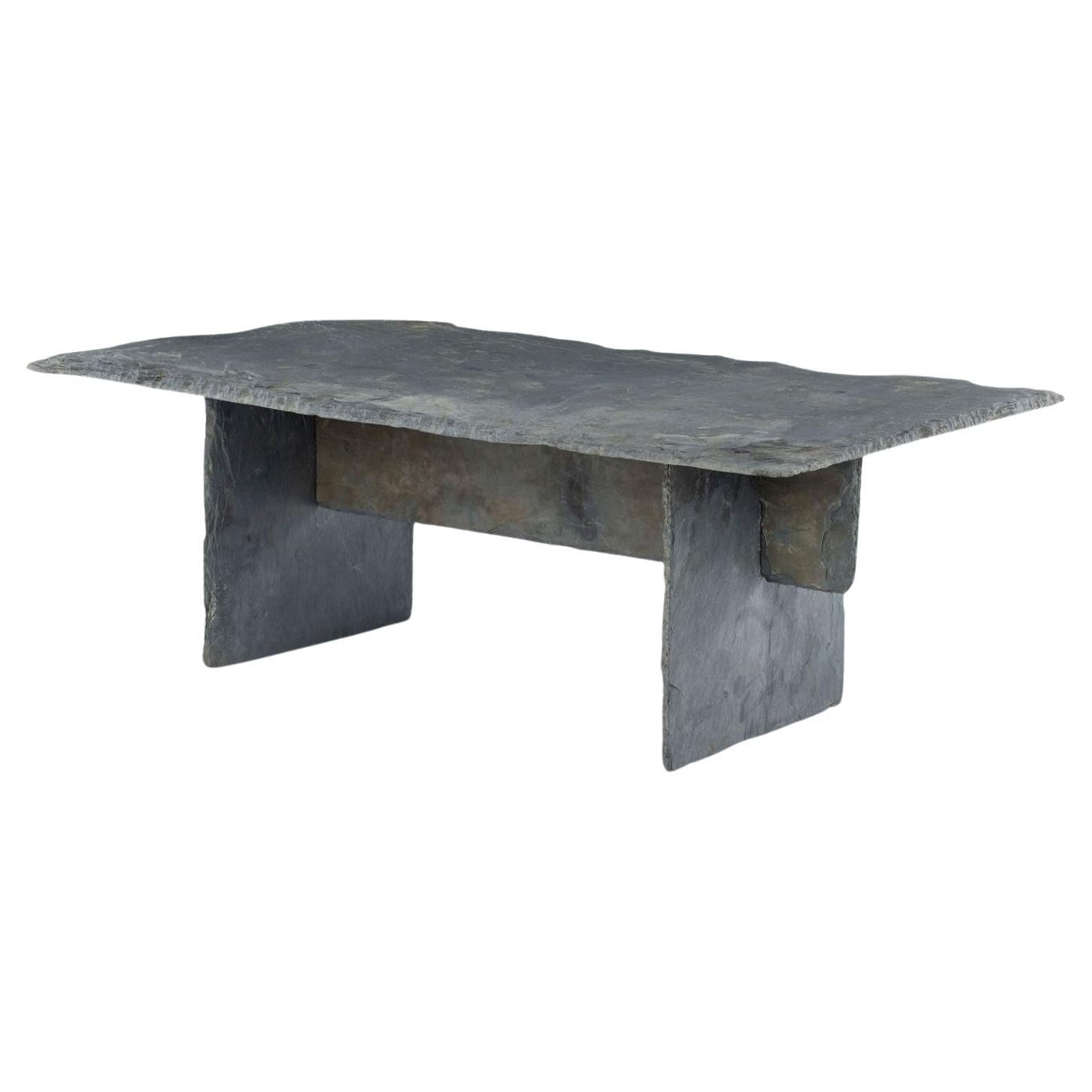 Table basse vintage rectangulaire en ardoise