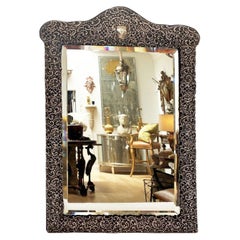 "Vintage Rectangular Vanity Mirror by William Comyns, Silver Frame"