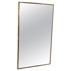 Specchio da parete rettangolare vintage con cornice in ottone
