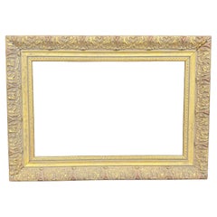 Vintage Rectangular Wood Gilt Gold Ornate Art Frame
