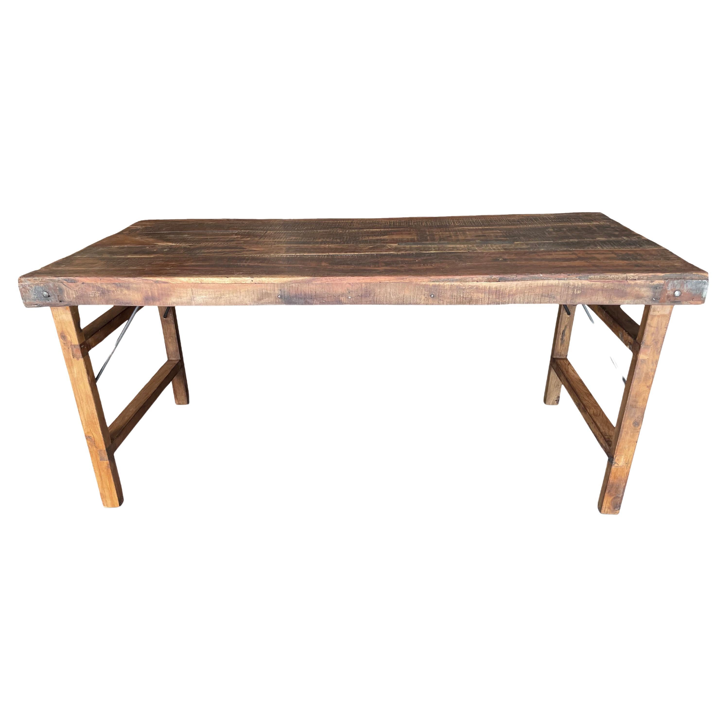 An Unusual Industrial Folding Table For Sale at 1stDibs