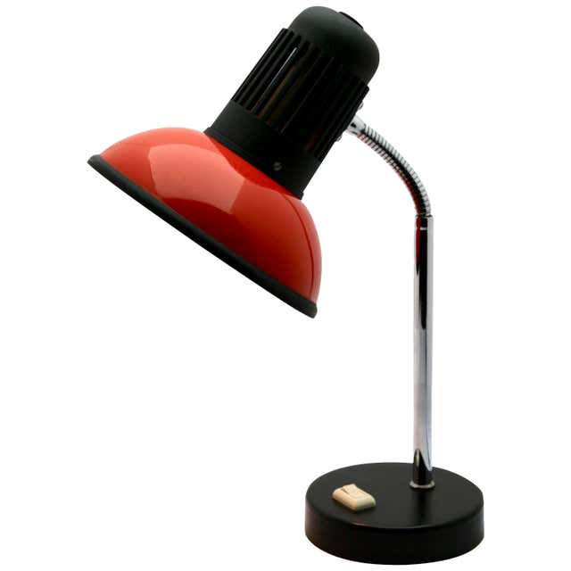 Red Desk, Table Lamp by Luxo For Sale at 1stdibs