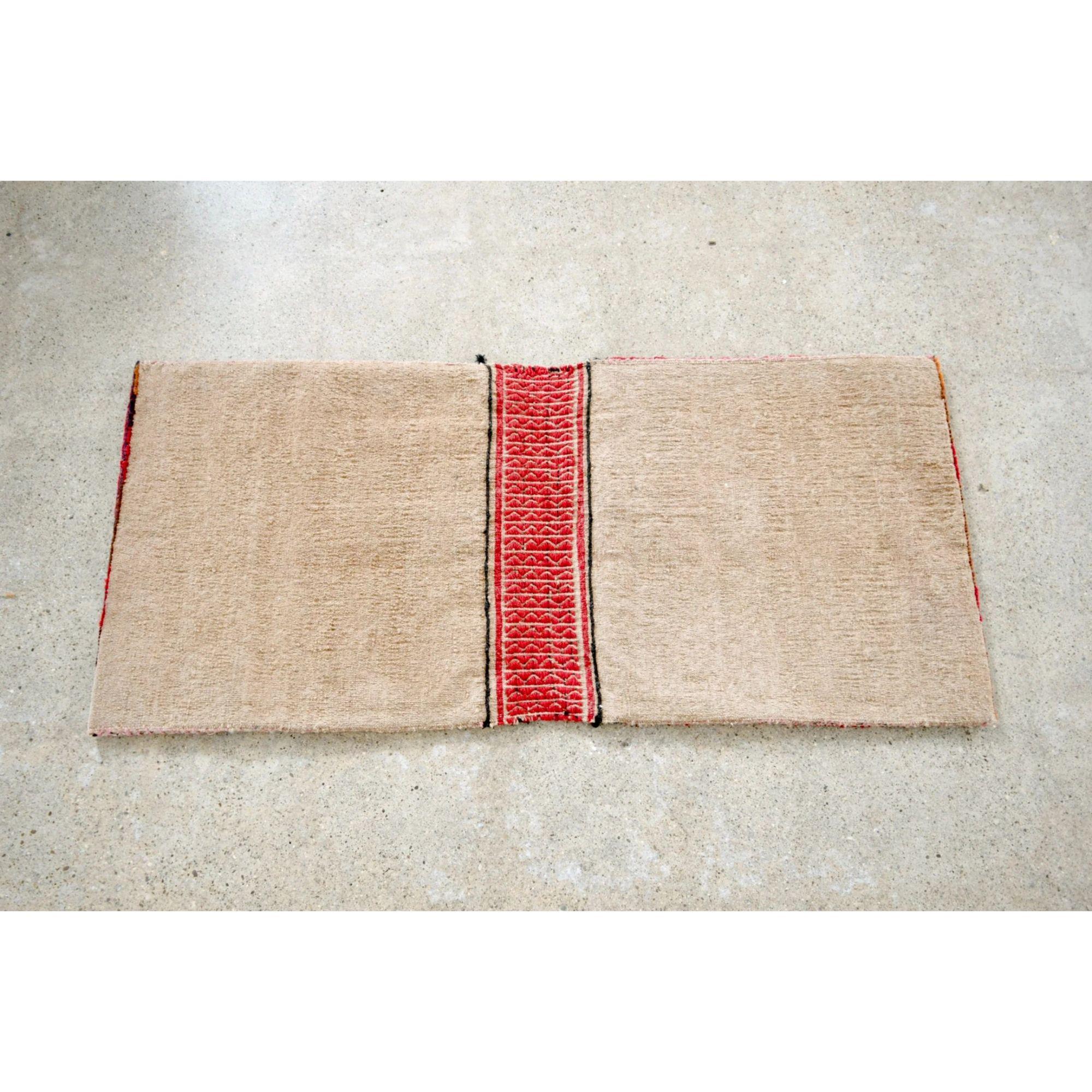 Vintage Red Afghan Baluchistan Tribal Saddlebag Wool Rug For Sale 2