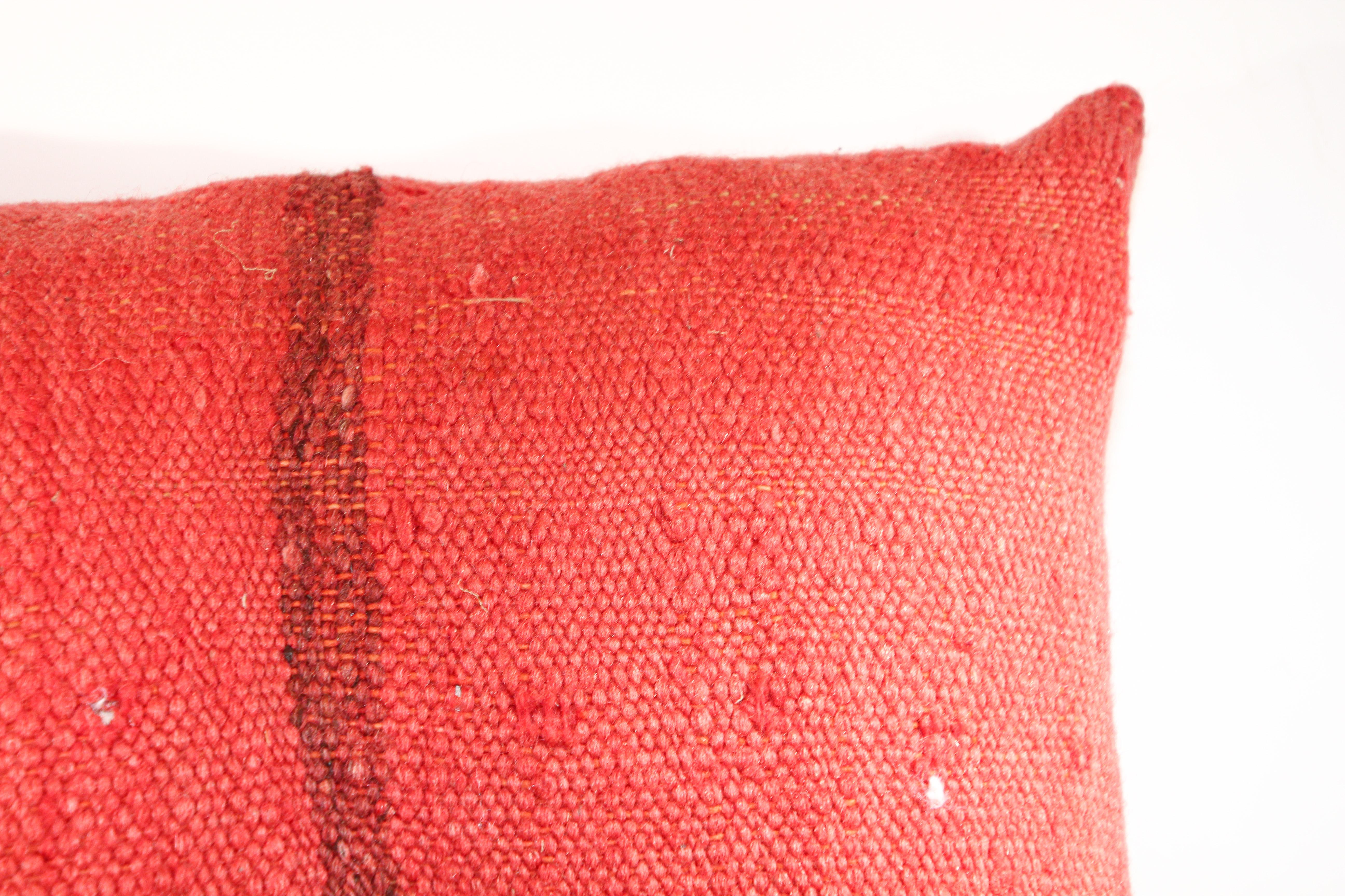 Vintage Red and Black Berber Moroccan Pillow 6