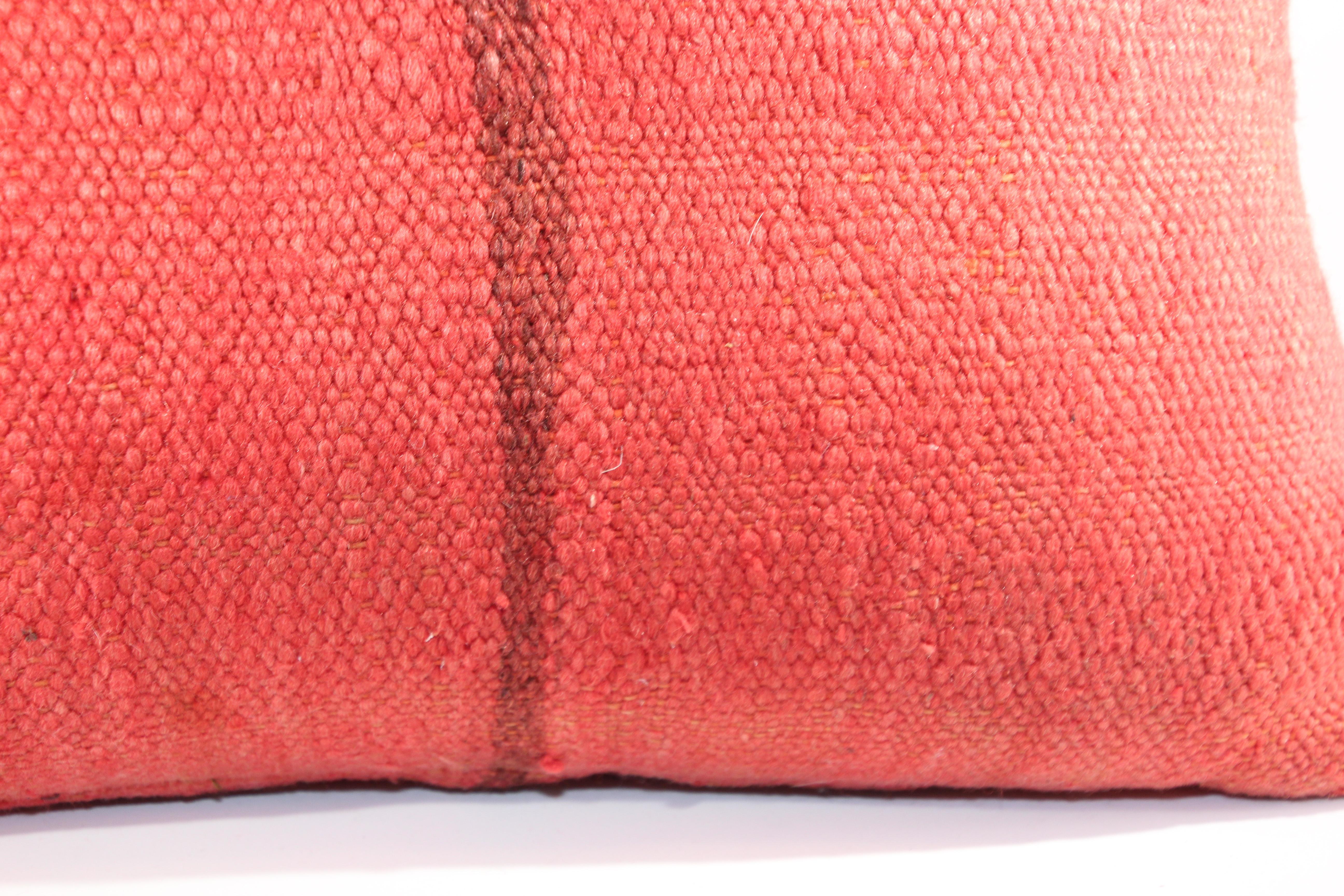 Vintage Red and Black Berber Moroccan Pillow 7