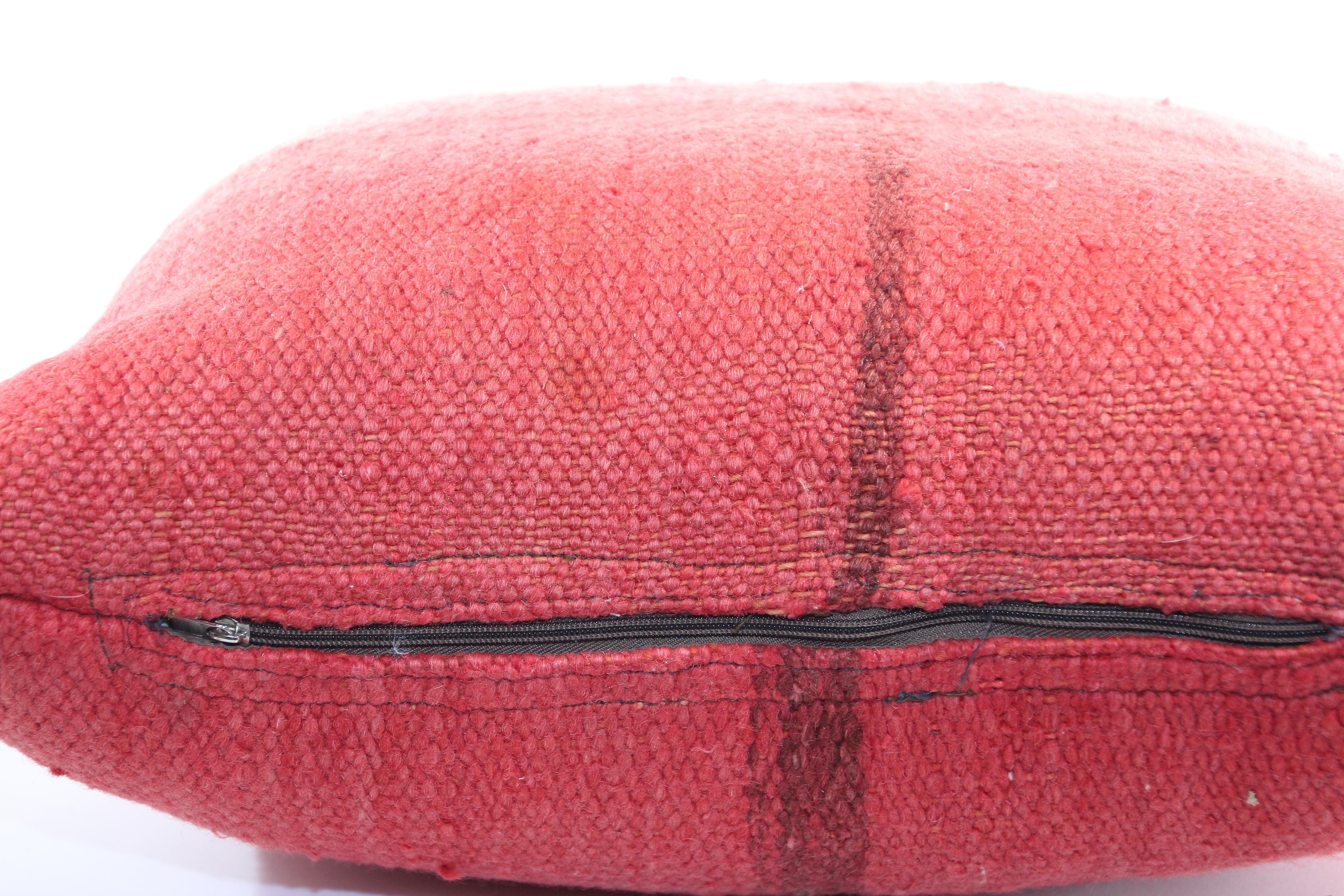Vintage Red and Black Berber Moroccan Pillow 9