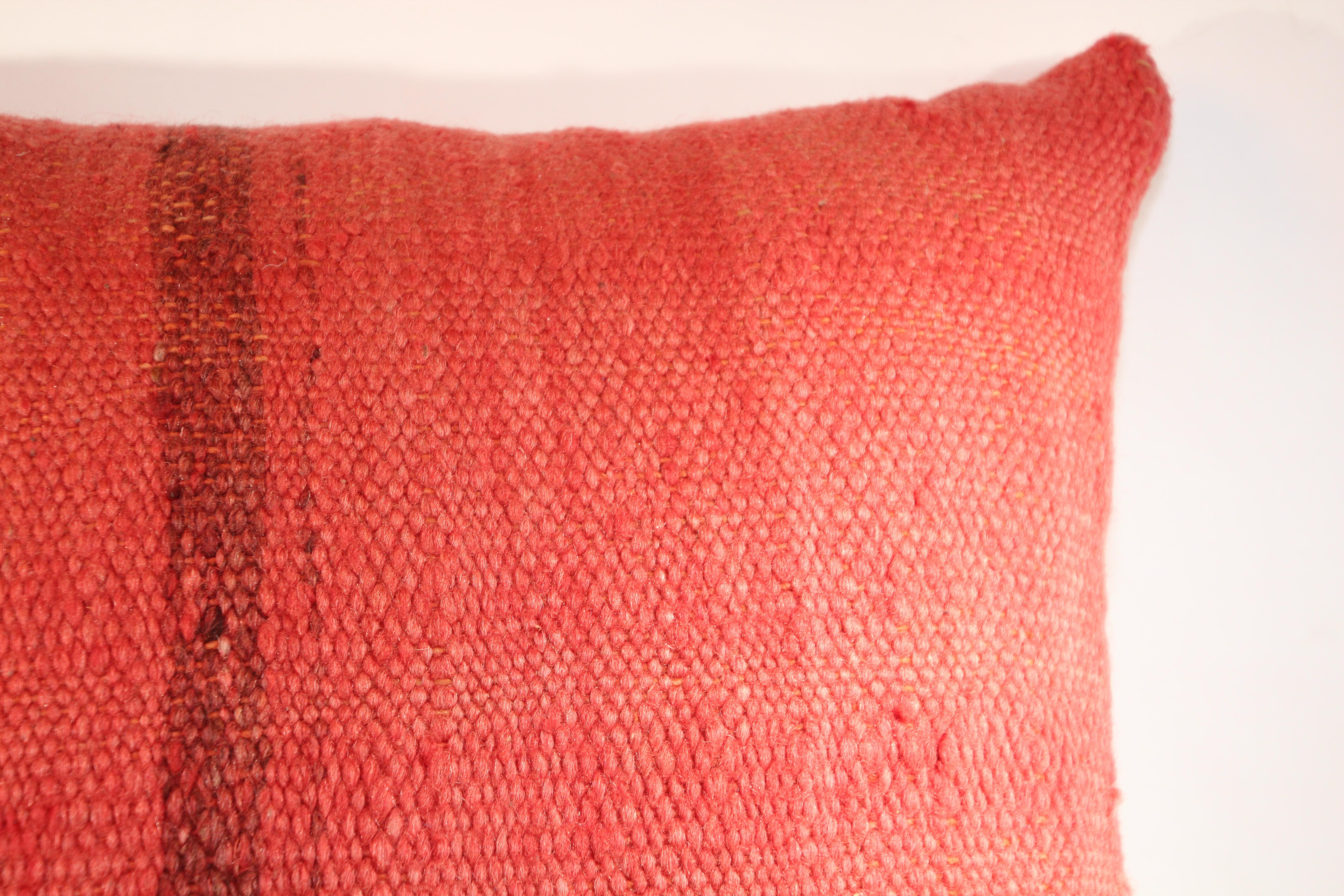 Hand-Crafted Vintage Red and Black Berber Moroccan Pillow