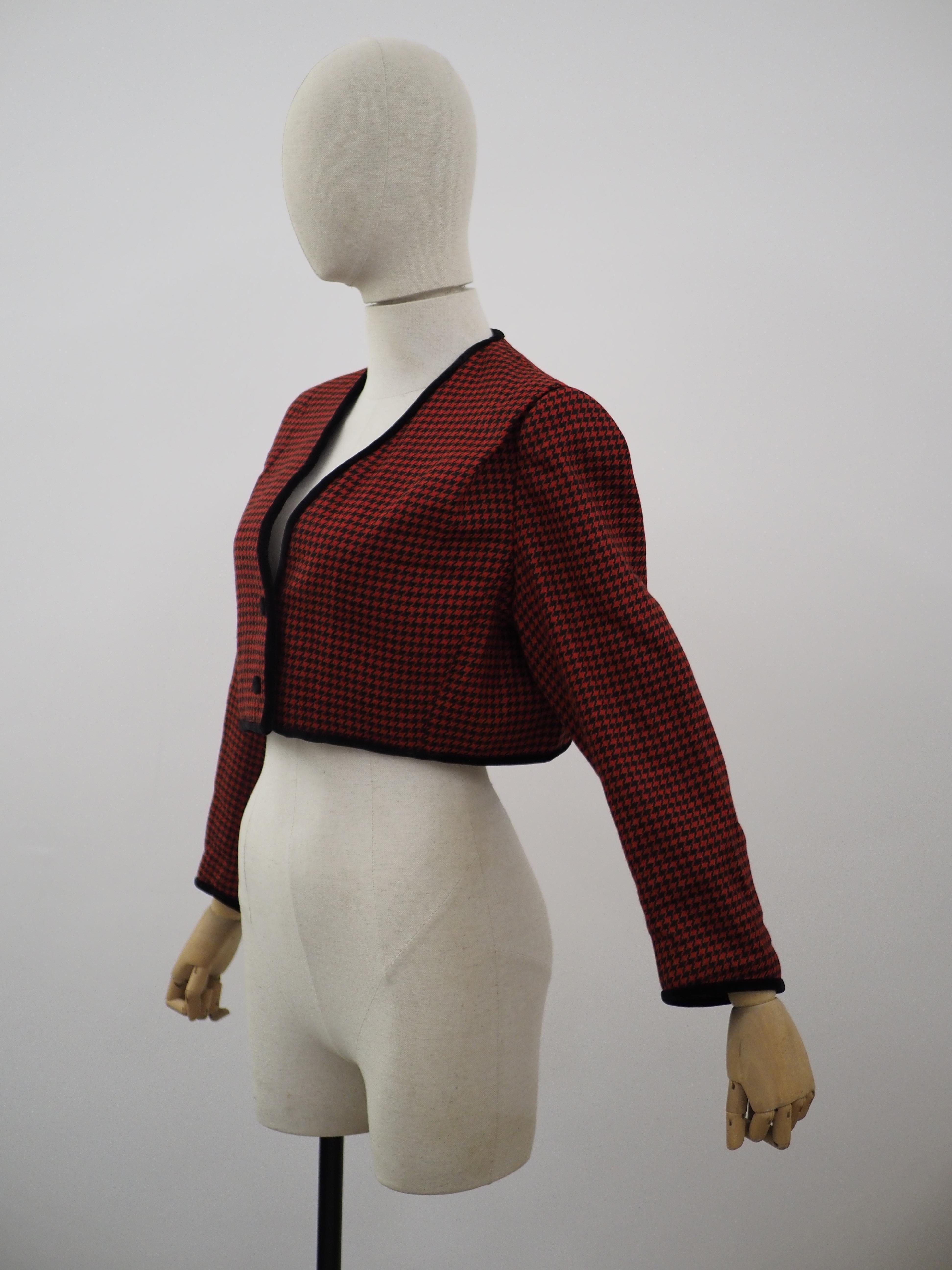 Vintage red and black bolero jacket 4