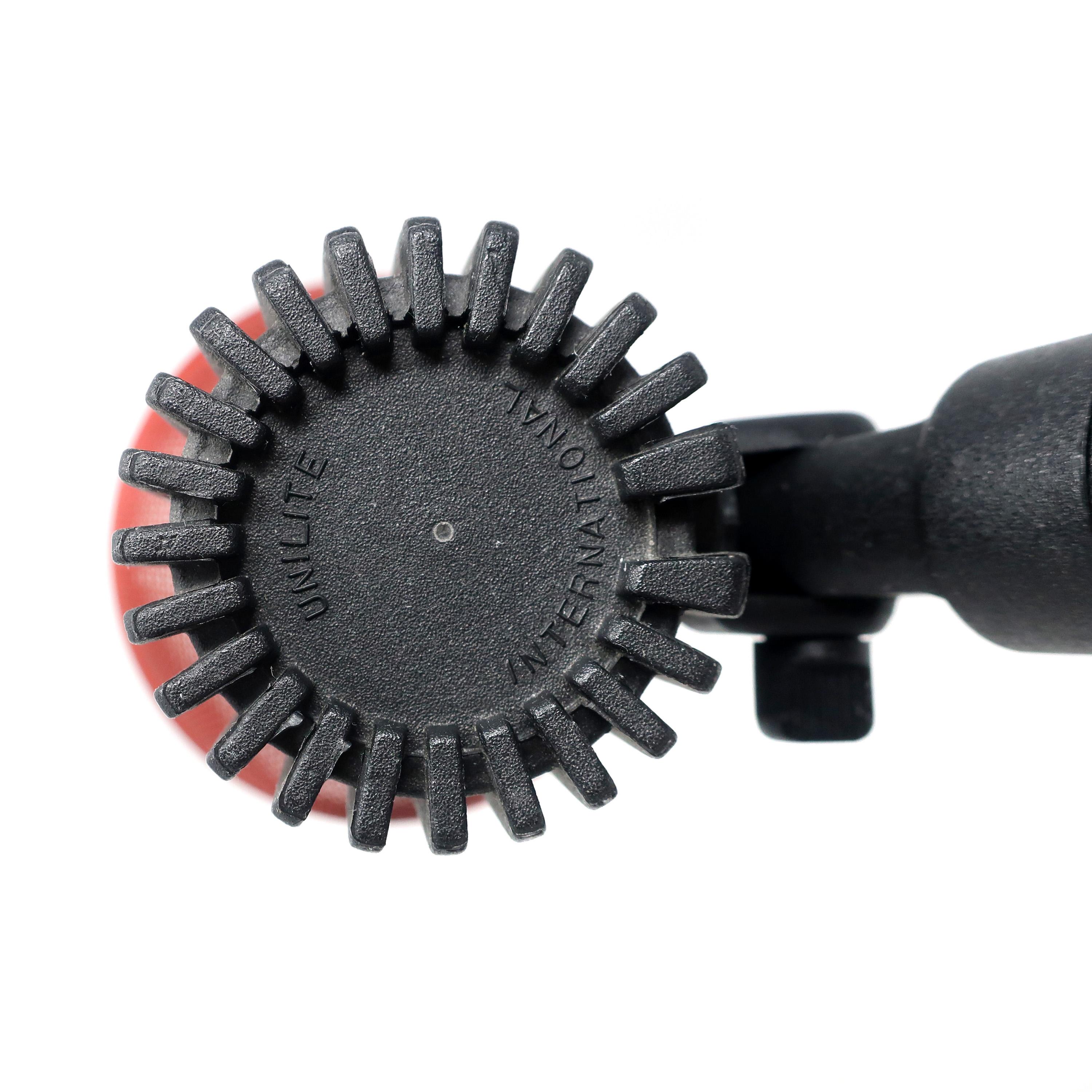Rote und schwarze Schreibtischlampe mit Metallschirm im Angebot 2