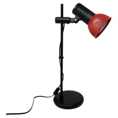 Vintage Red and Black Desk Lamp with Metal Shade