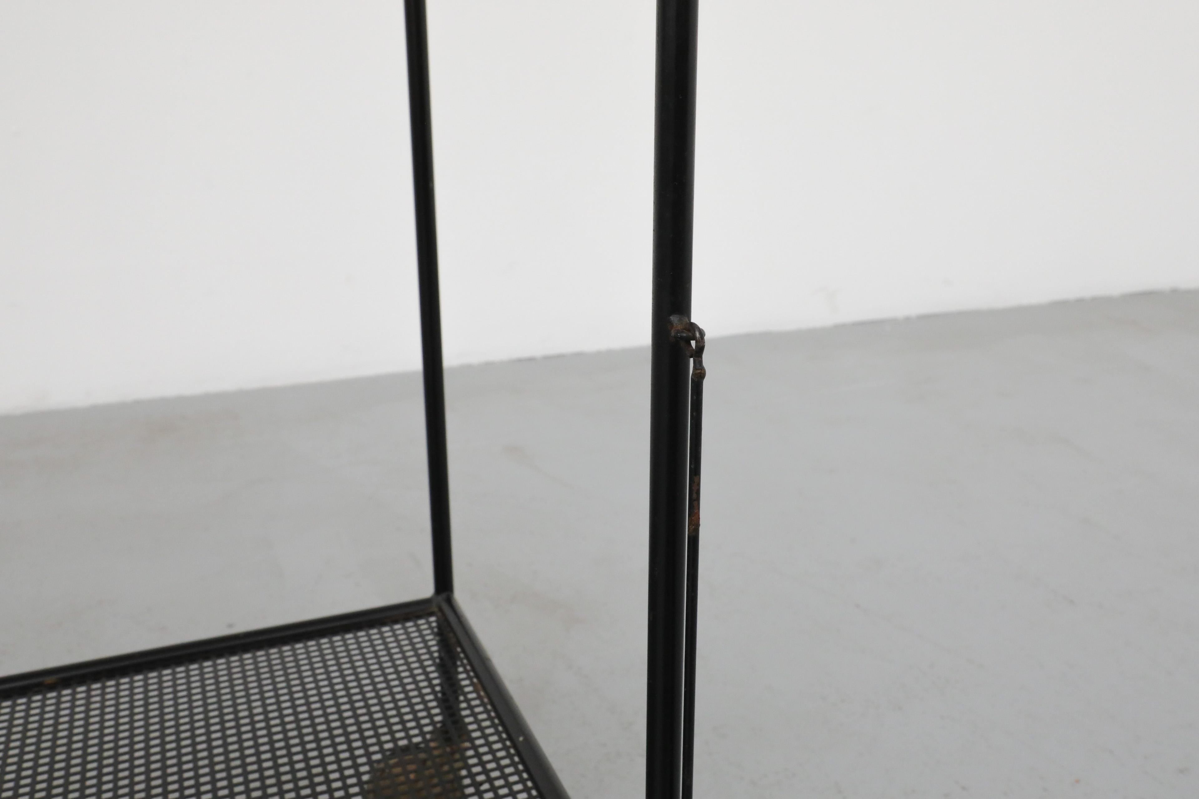 Vintage Red and Black Pilastro Perforated Enameled Metal Tea Trolley / Bar Cart 7