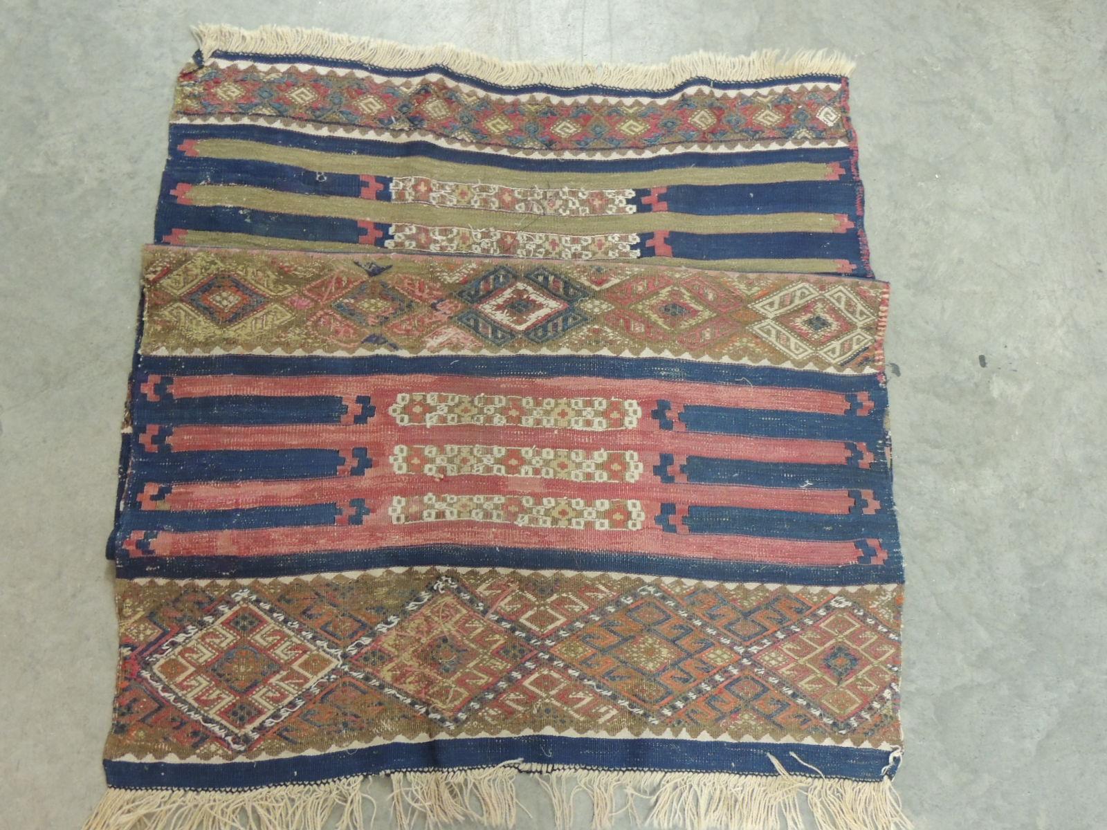 Vintage Red and Blue Kilim Rug  In Good Condition In Oakland Park, FL